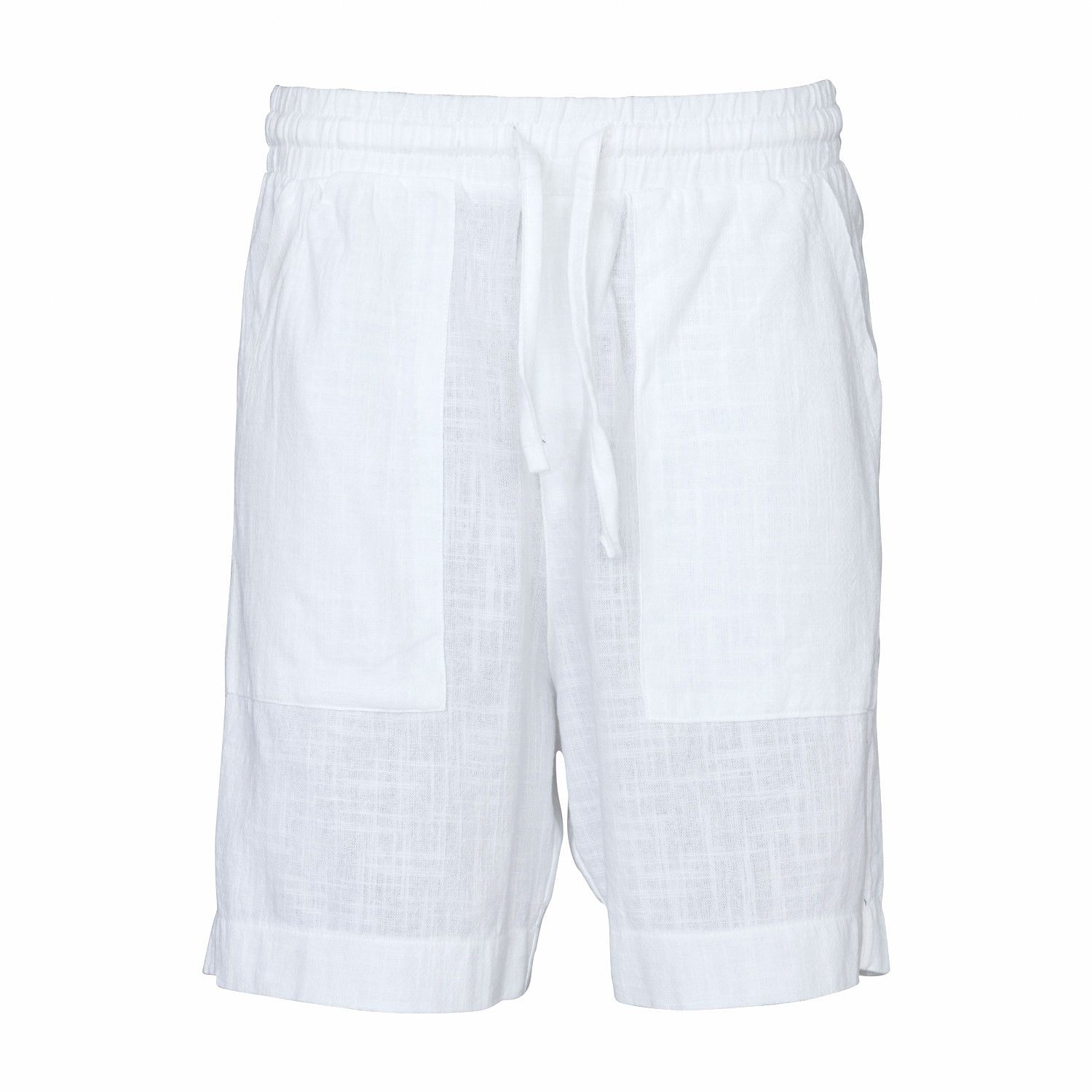 Snob Love Men's Tied Linen White Shorts - White In White