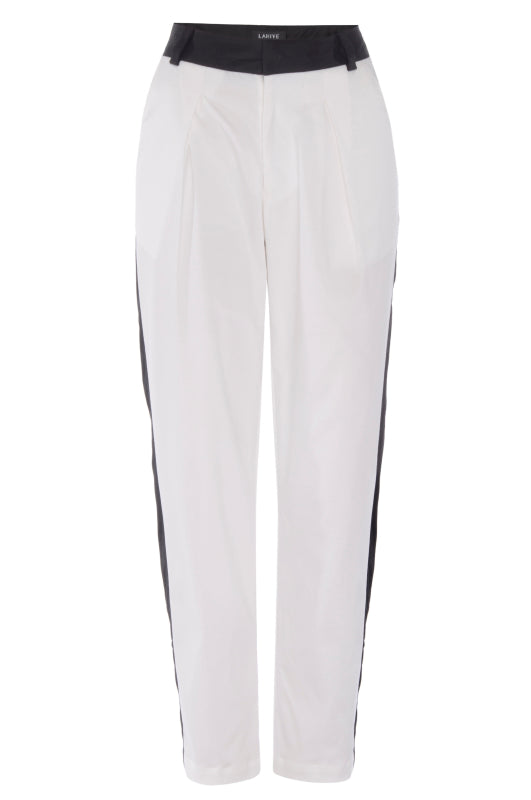 Shop Lahive Women's Rhodes White Twill Tuxedo Pant