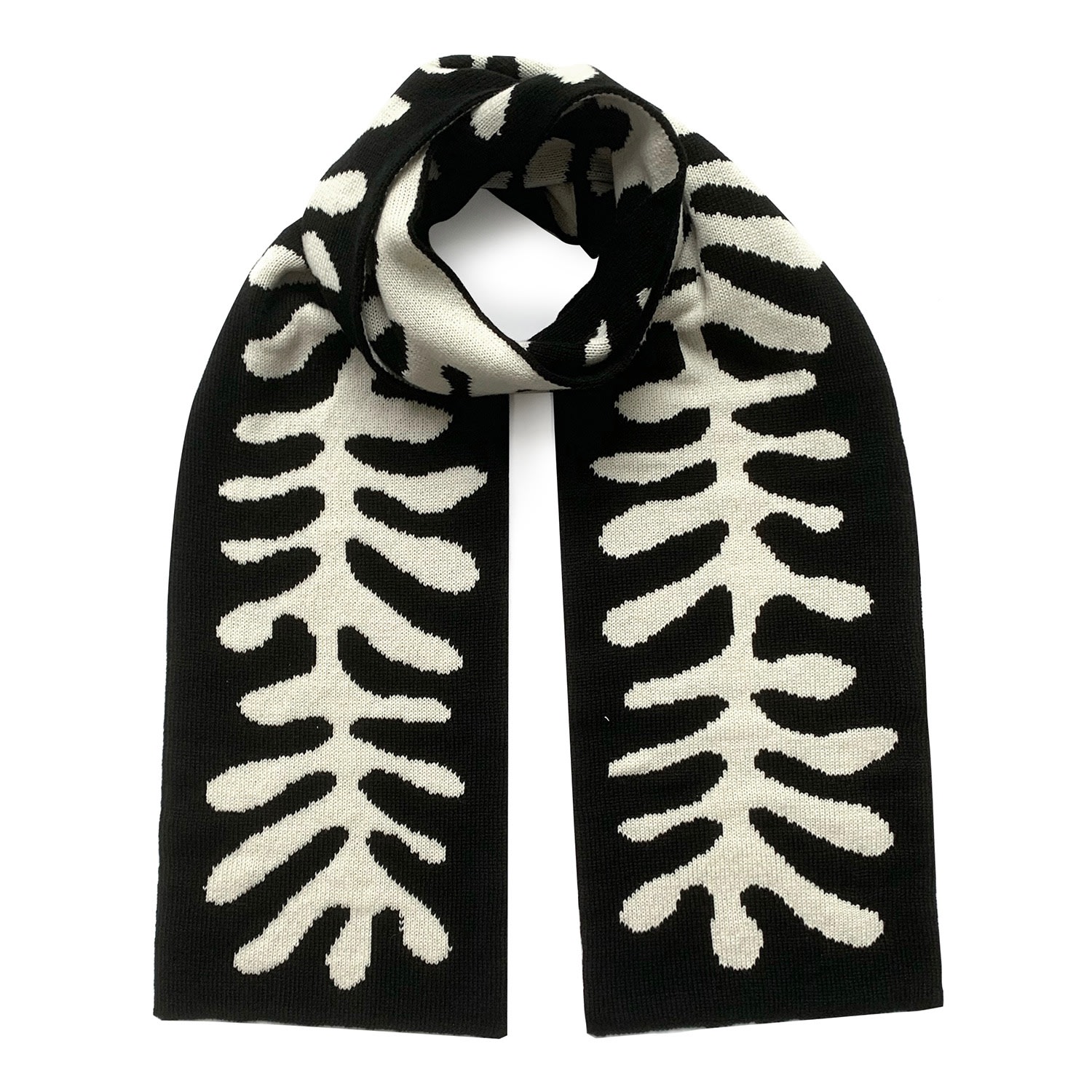 Women’s Black Organic Shape Wool & Cashmere Scarf Ingmarson