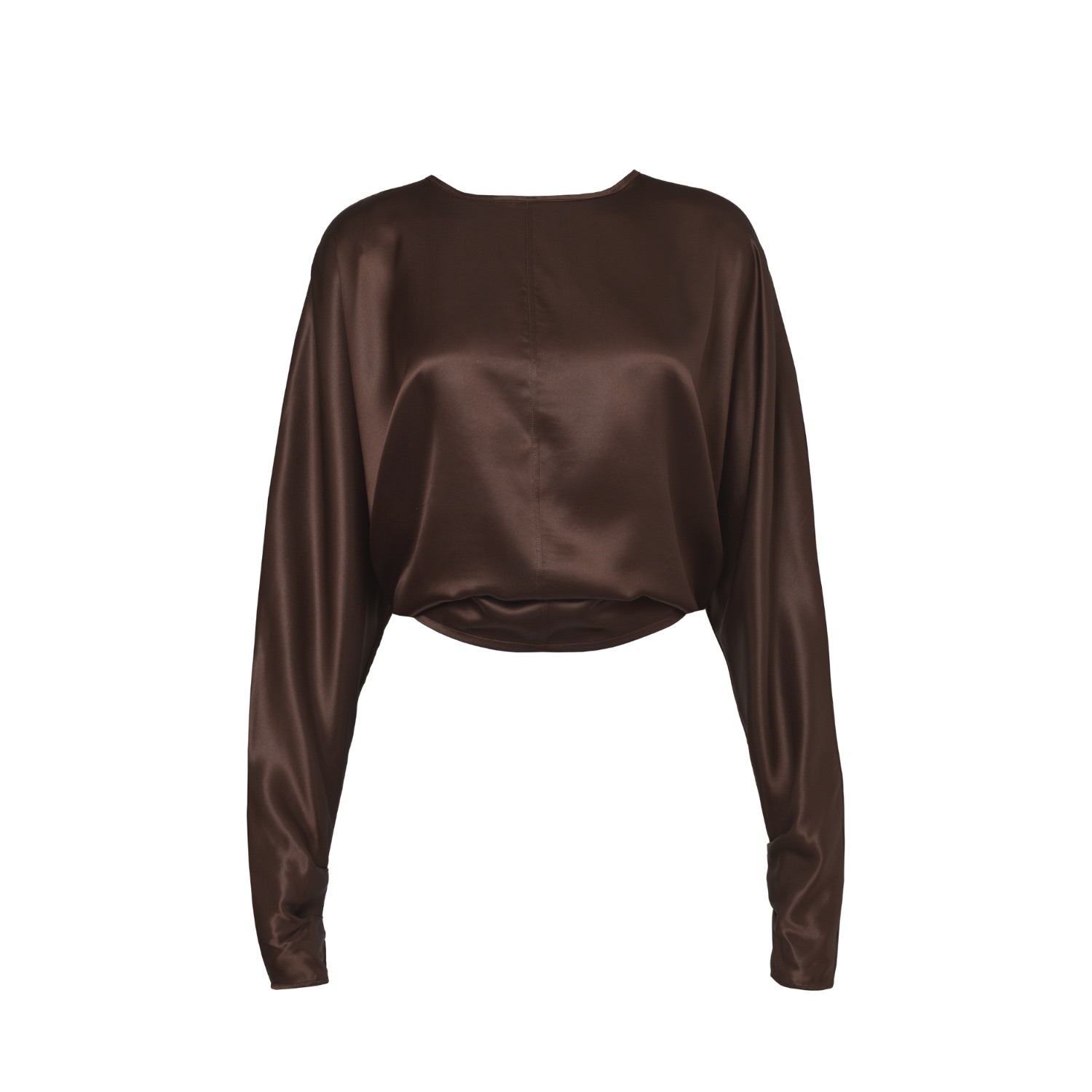 Guaja. Studio Women's Halo Long Sleeve Silk Blouse - Brown