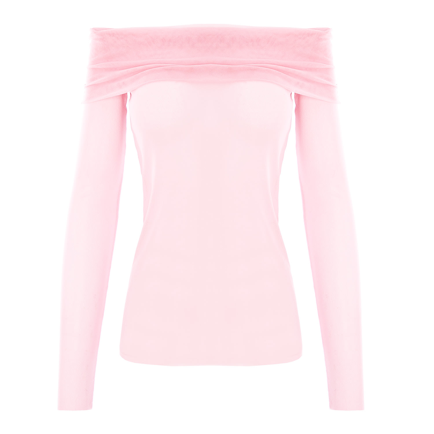 Women's Blouse With Bare Shoulders - Powder Pink | M/L | Concept a Trois