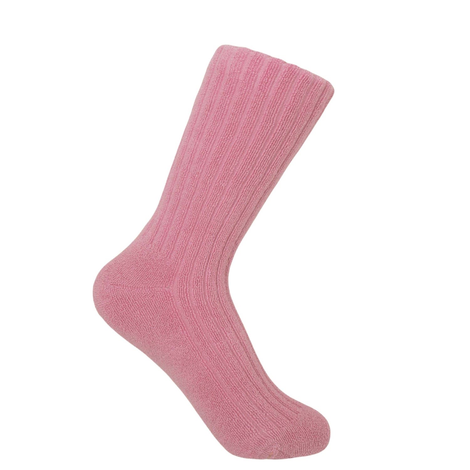 Peper Harow - Made In England Pink / Purple Ribbed Women's Bed Socks - Pink