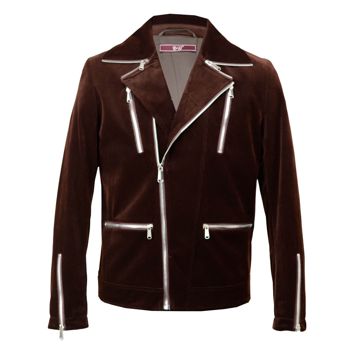 David Wej Men's Washington Corduroy Biker Jacket - Brown In Brown