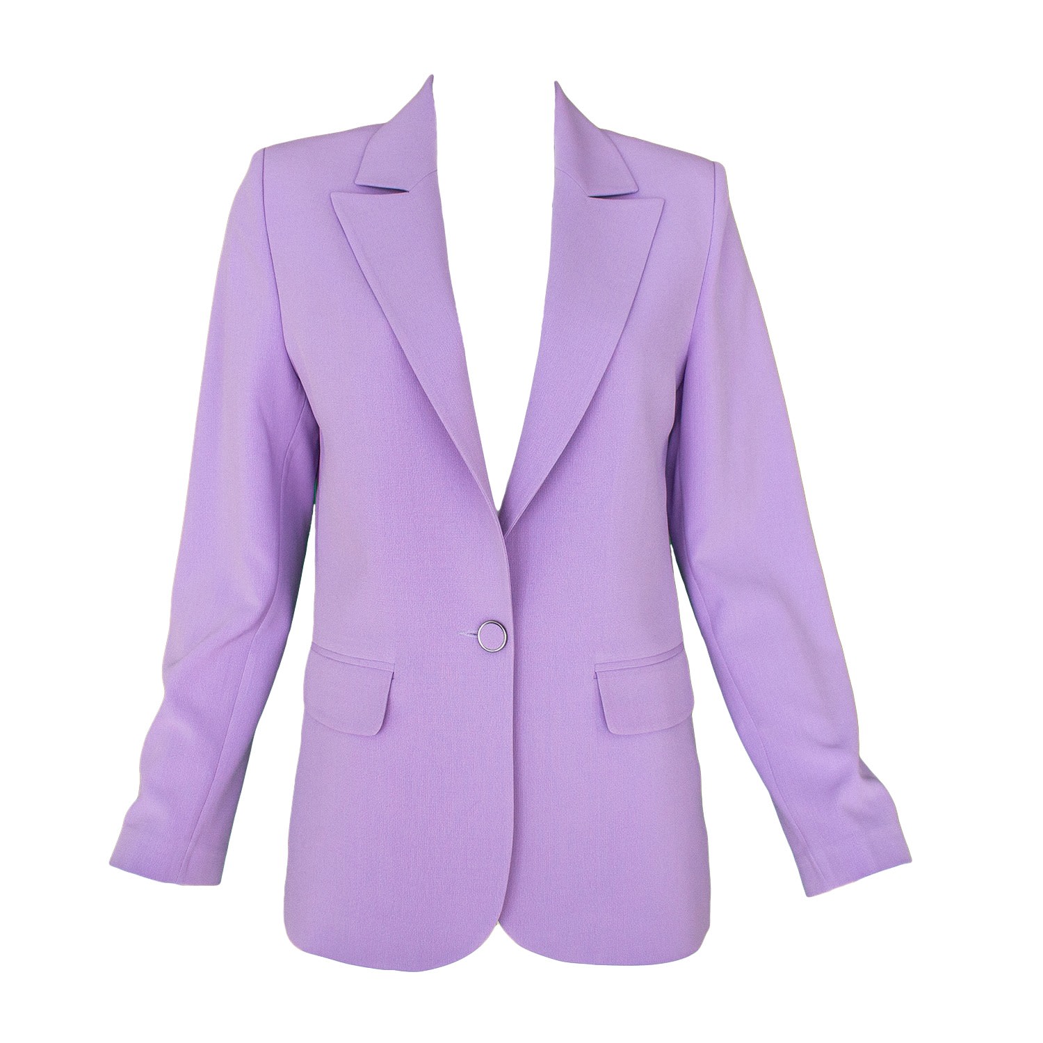 Lalipop Design Women's Tailored Lilac Blazer Jacket With Embroidery & Lazer Cut Details In Purple
