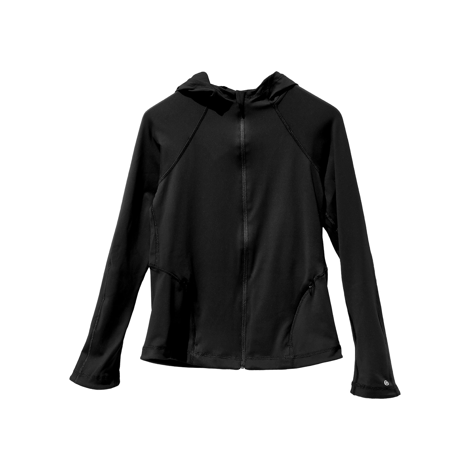 One Of Us Women's Black Run Luna Run Fitted Zip Through Hoodie - Ash In Black
