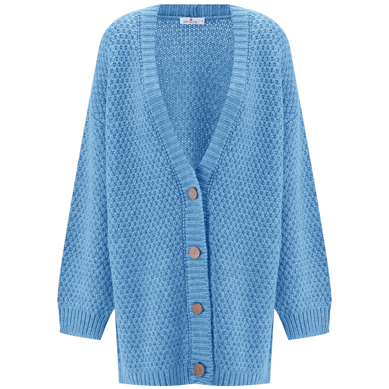 Peraluna Women's Maya Brass Mesh Long Knit Cardigan - Glacier Blue In Blue