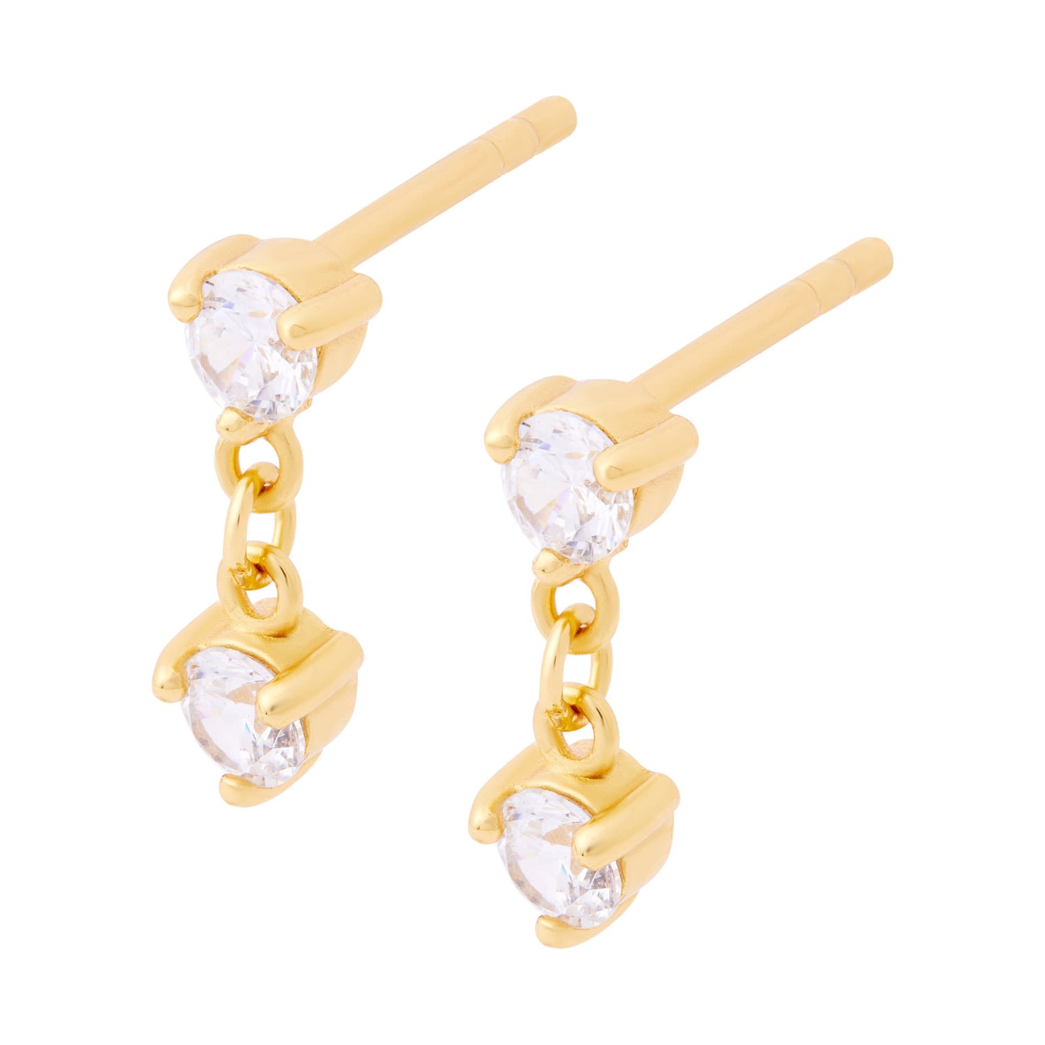 Cartilage Cartel Women's Sparkle Drop Studs Gold