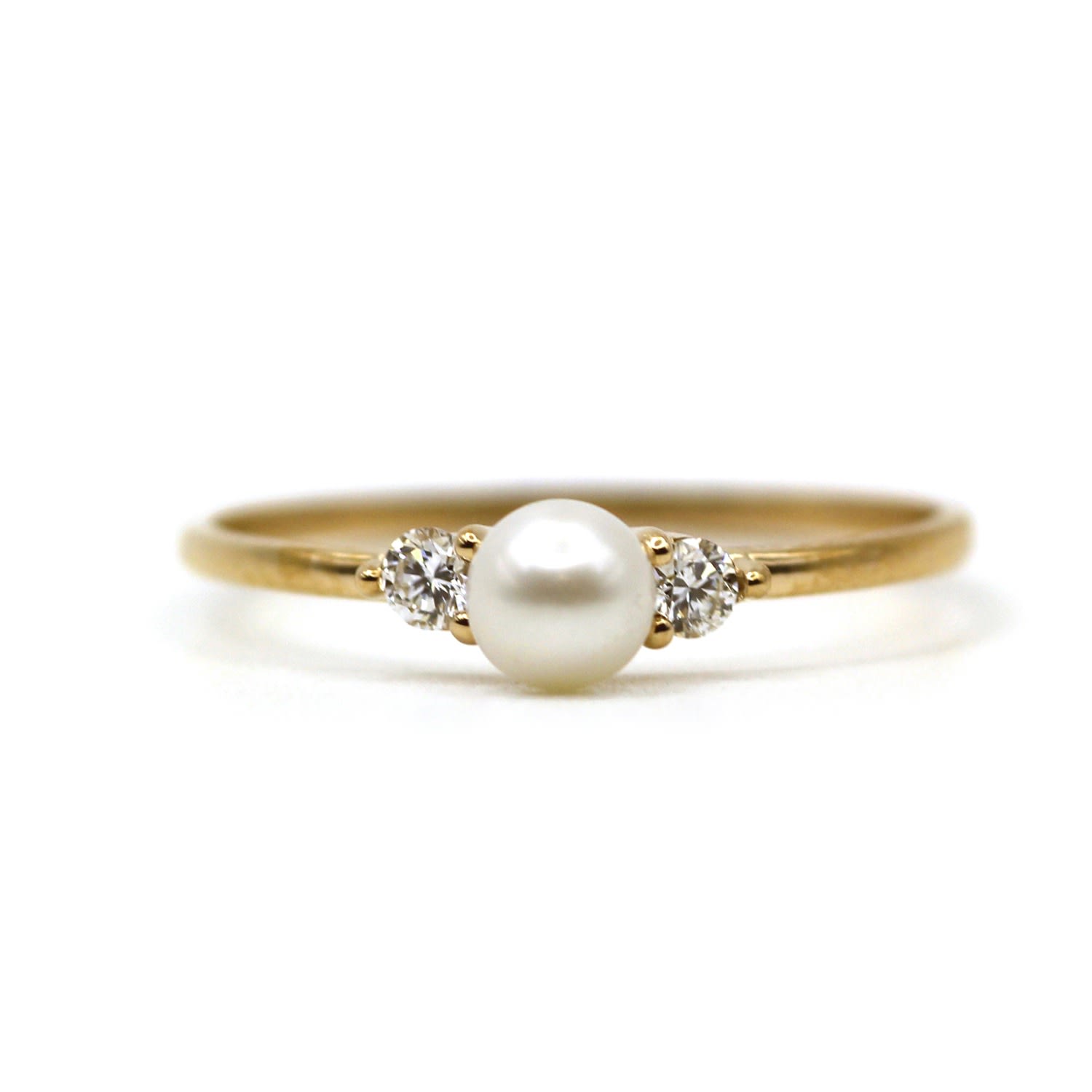 Women’s White Art Deco Akoya Pearl Engagement Ring | Vicstonenyc Fine Jewelry