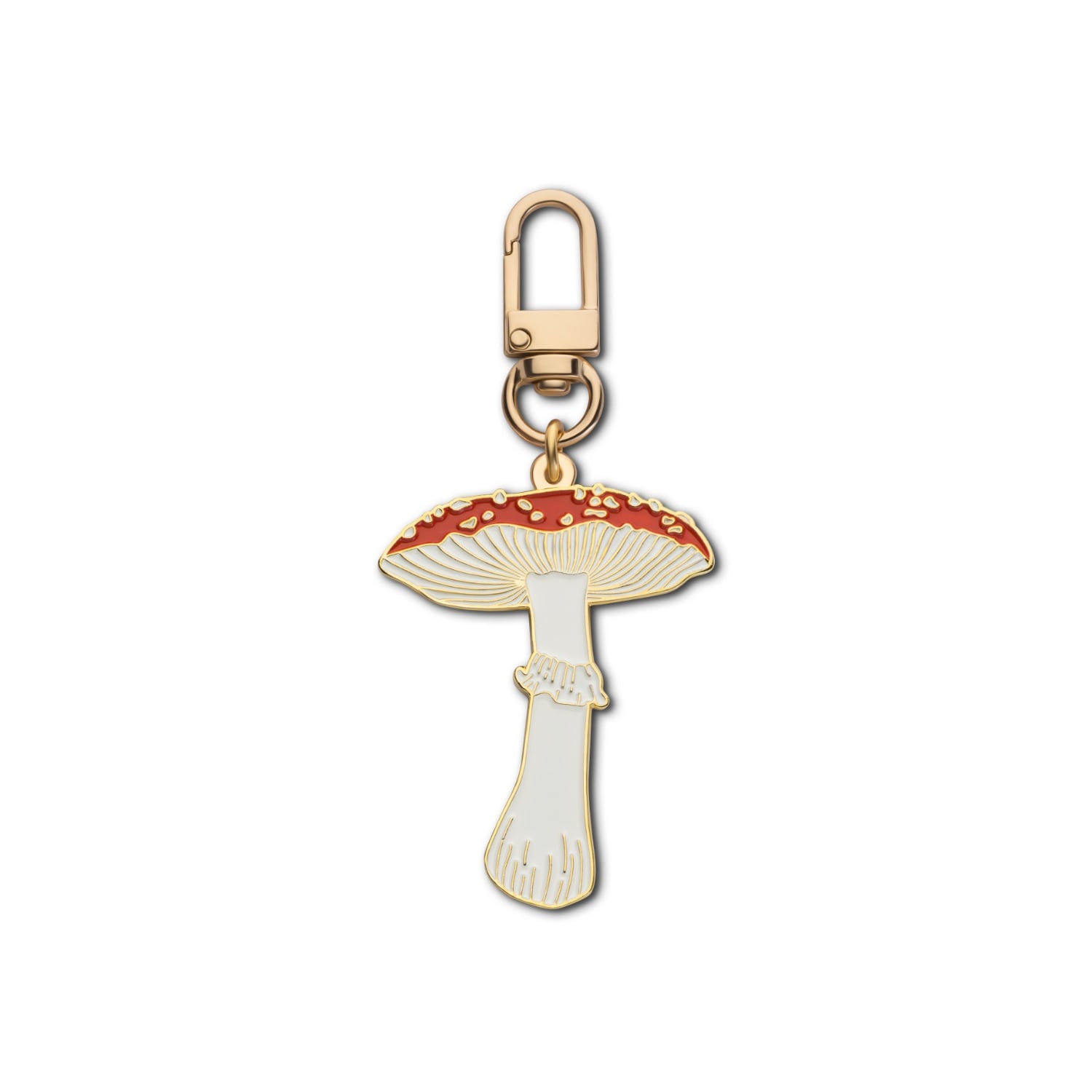 Make Heads Turn Women's Red / White Enamel Carabiner Keychain Fly Agaric