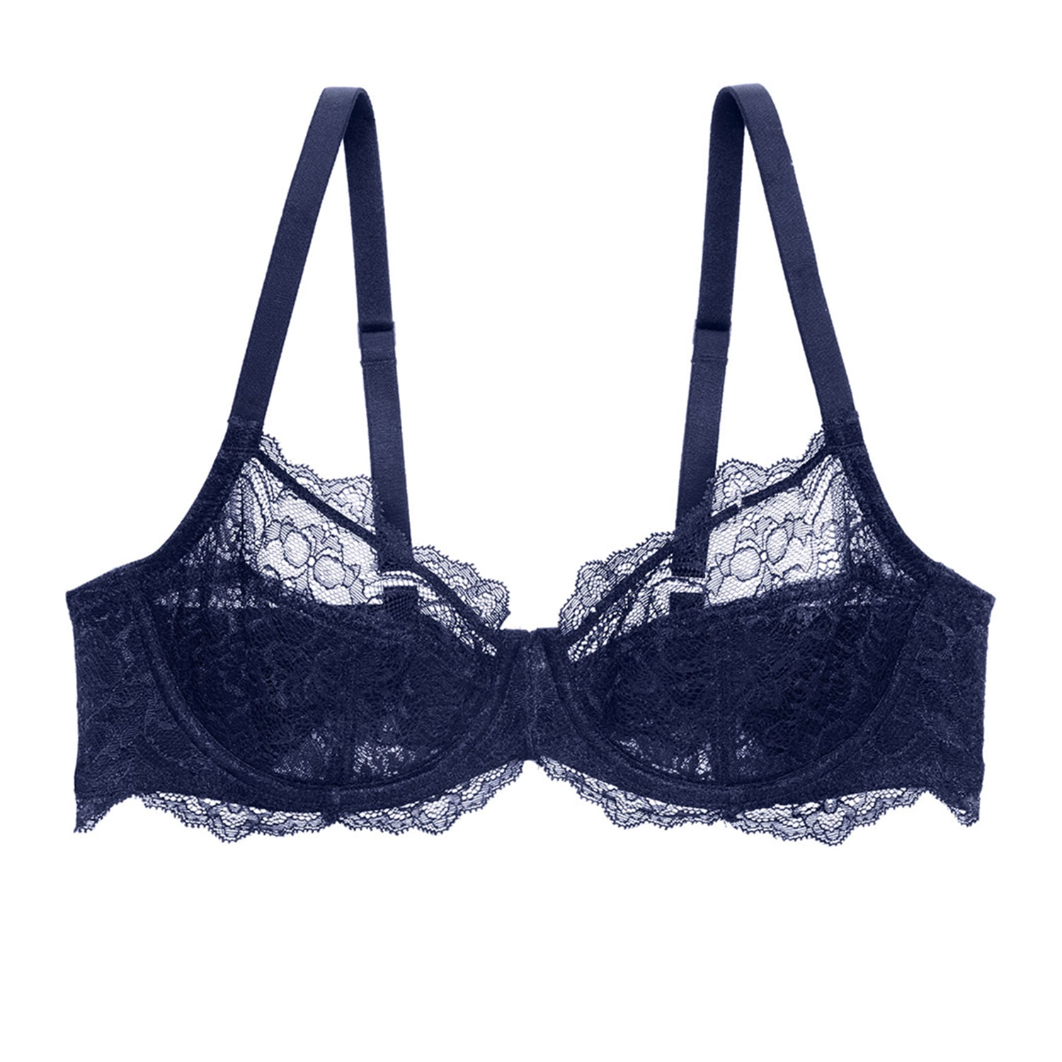 Women’s Blue Bowery Lace Demi Bra - Midnight 36F Liberté