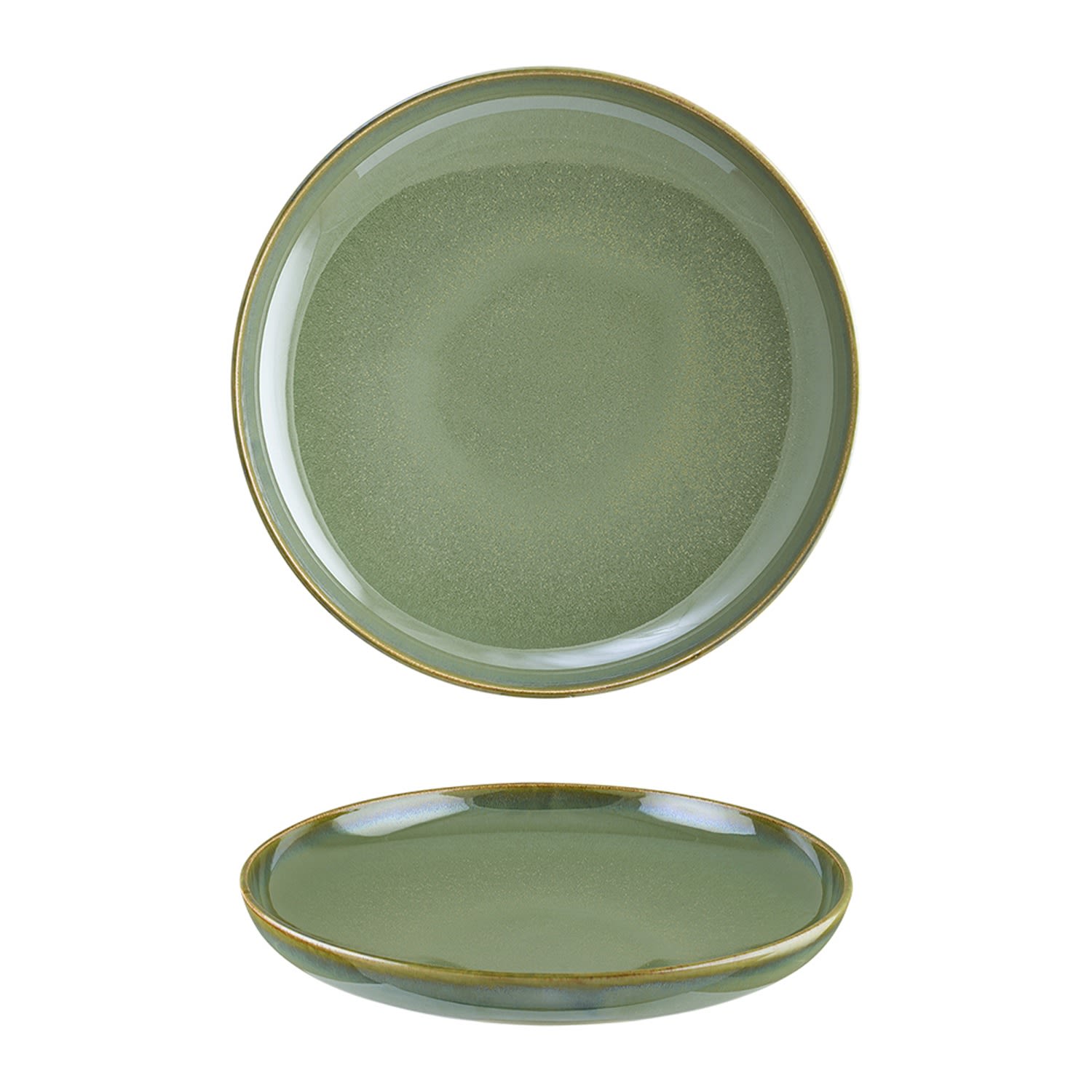 Sage Porcelain Bowl Green Round 9.75" X 9.75" X 2.00" One Size Turgla Home