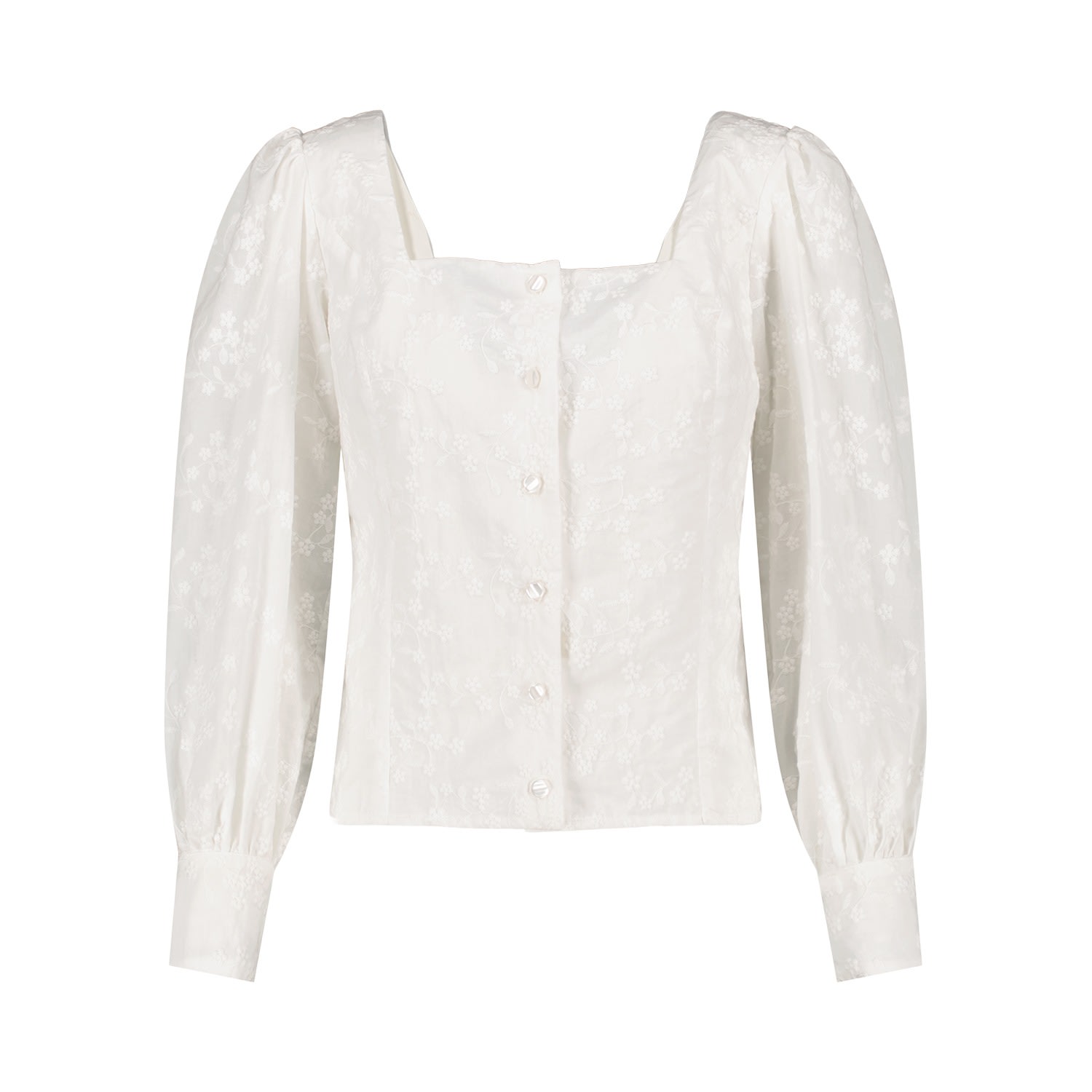 Women’s White Jackie Embroidered Cotton Blouse Medium Palingnsie