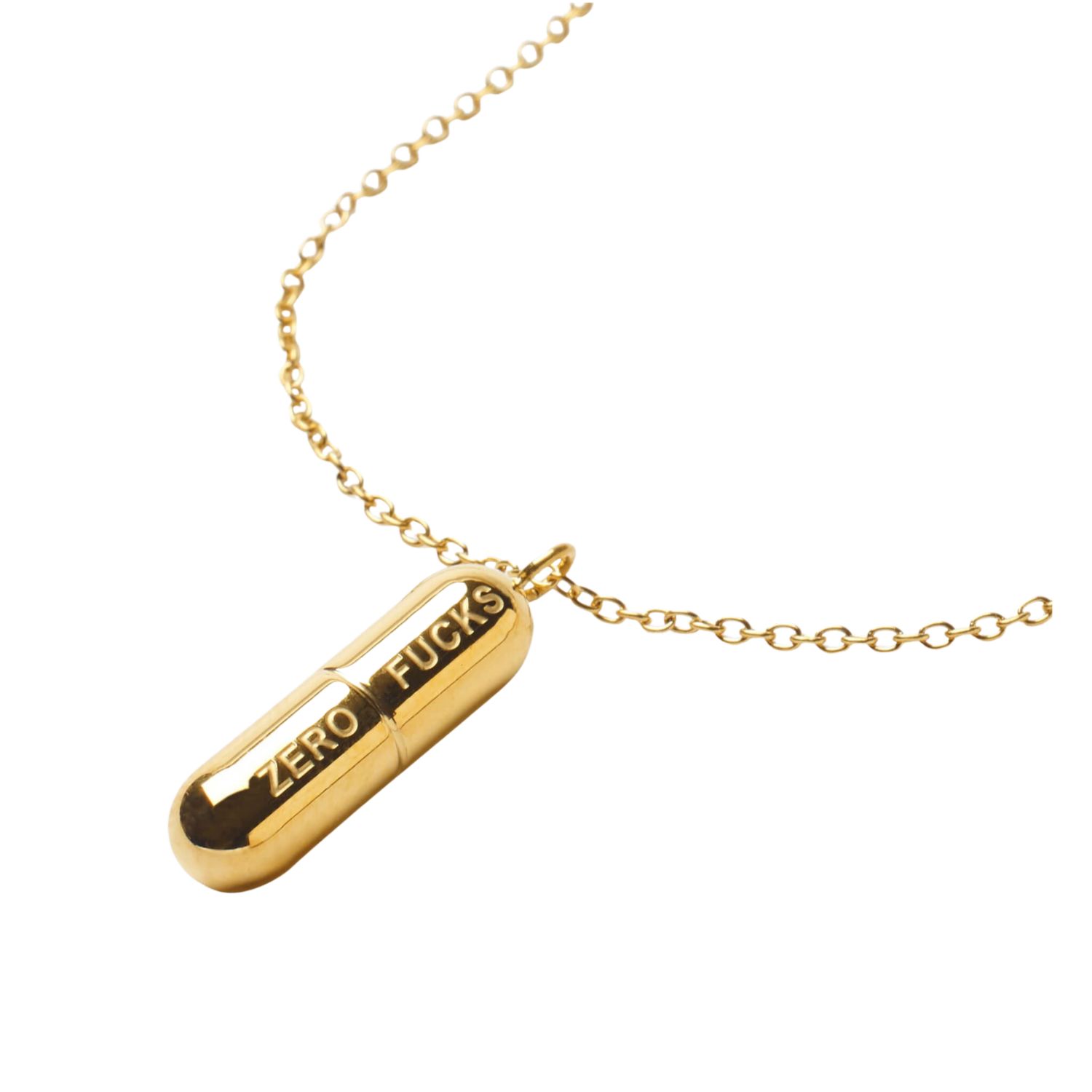 Hoops + Chains Ldn Women's Gold Zero Fucks Pill