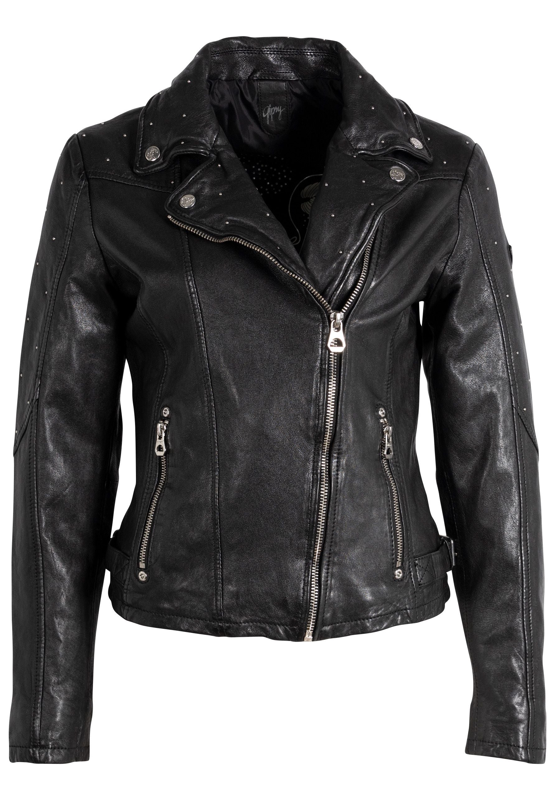 Women’s Aleeza Rf Leather Jacket, Black Extra Large Mauritius