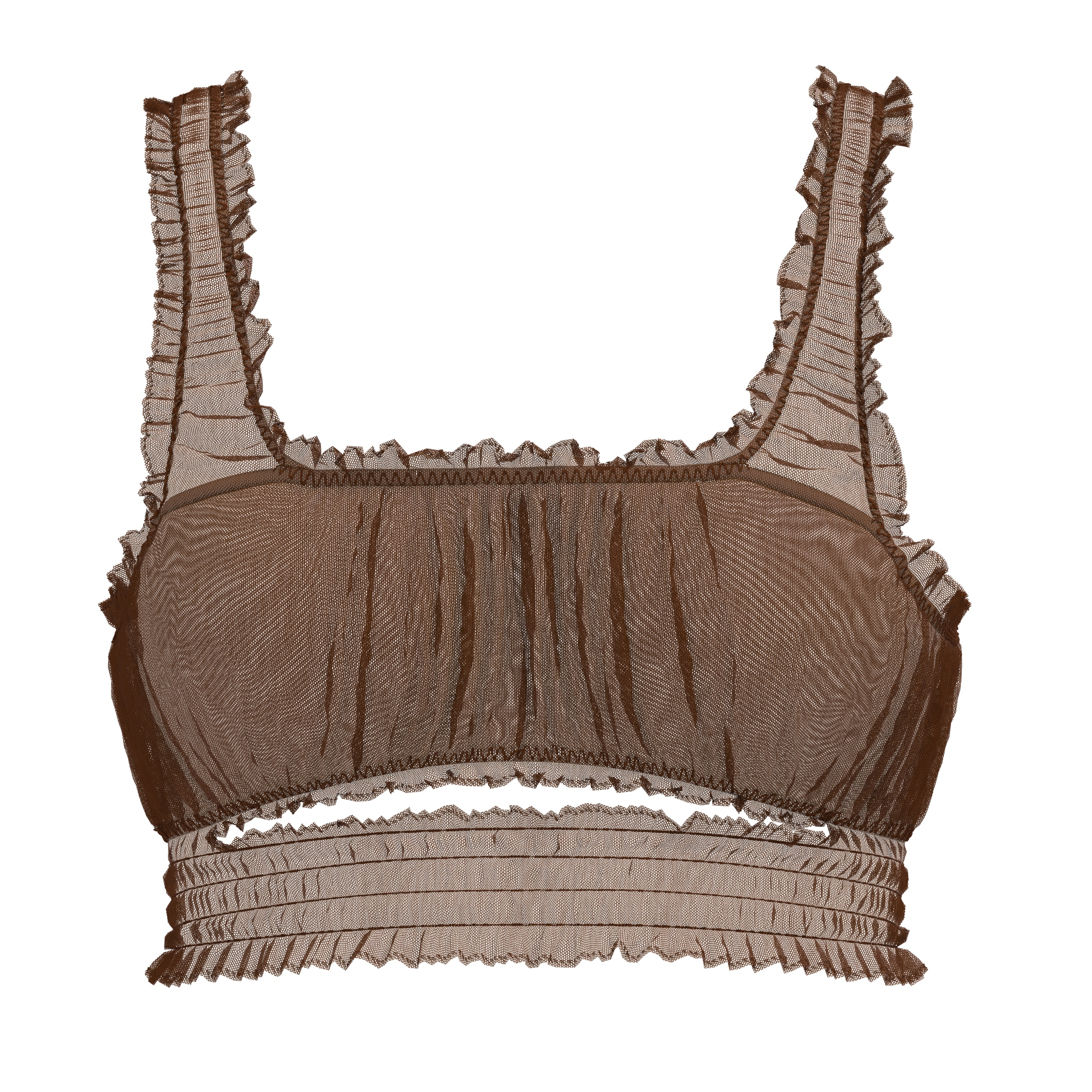 Alevy Studios Women's The Ruffle Bra — Brown