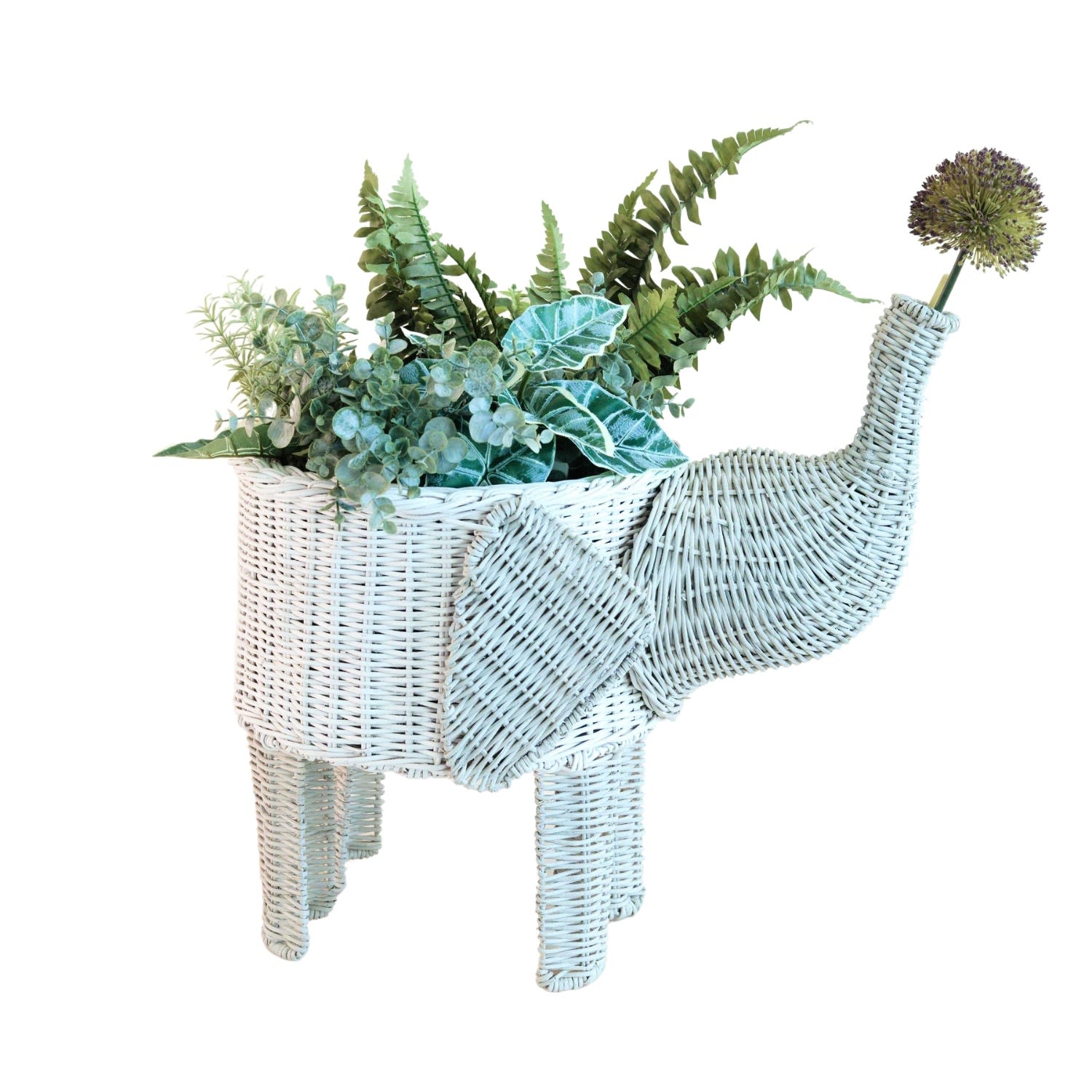 Neutrals Two-Tone Rattan Elephant Basket - Wicker Basket Likhâ