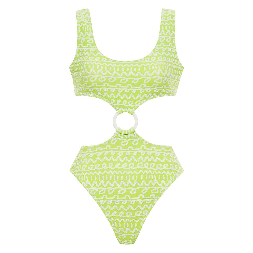 Montce Swim Women's Green / White Lime Icing Ky One-piece In Green/white
