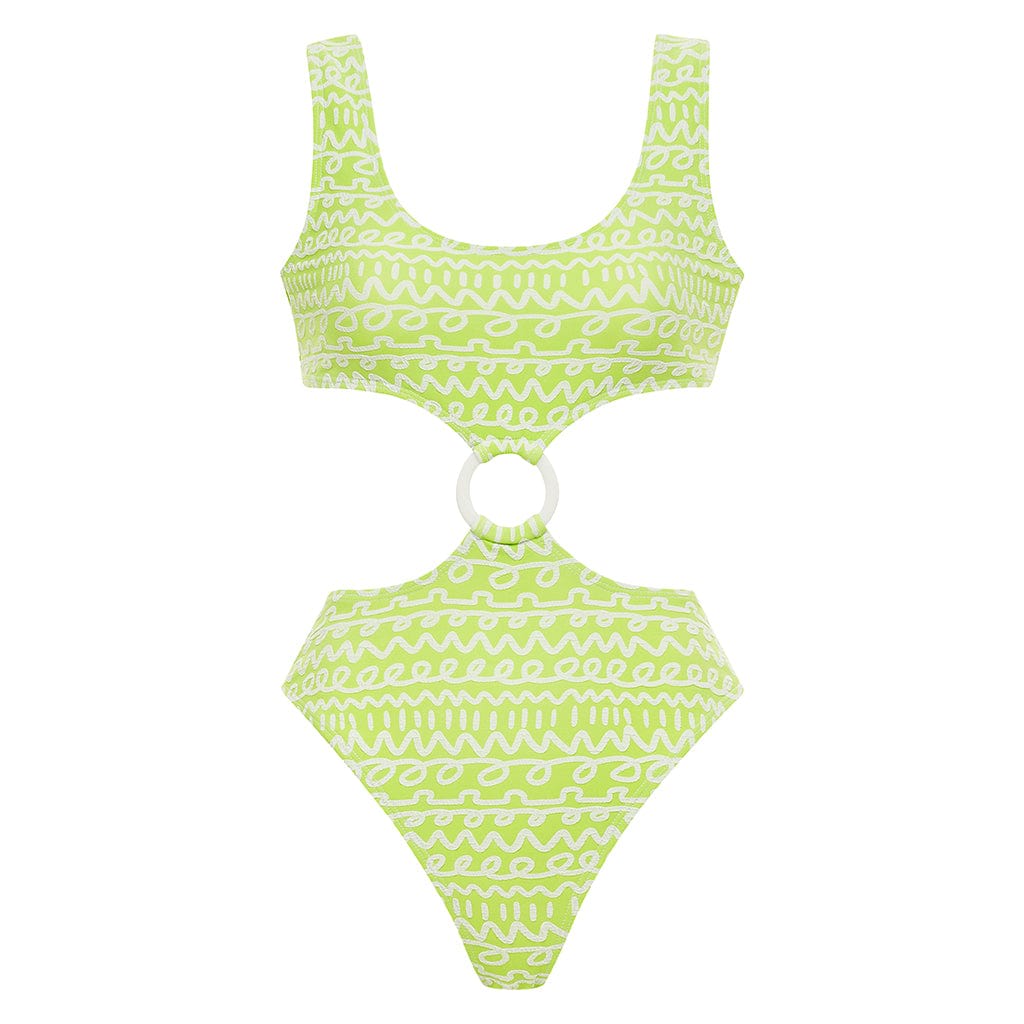 Women’s Green / White Lime Icing Ky One-Piece Medium Montce Swim