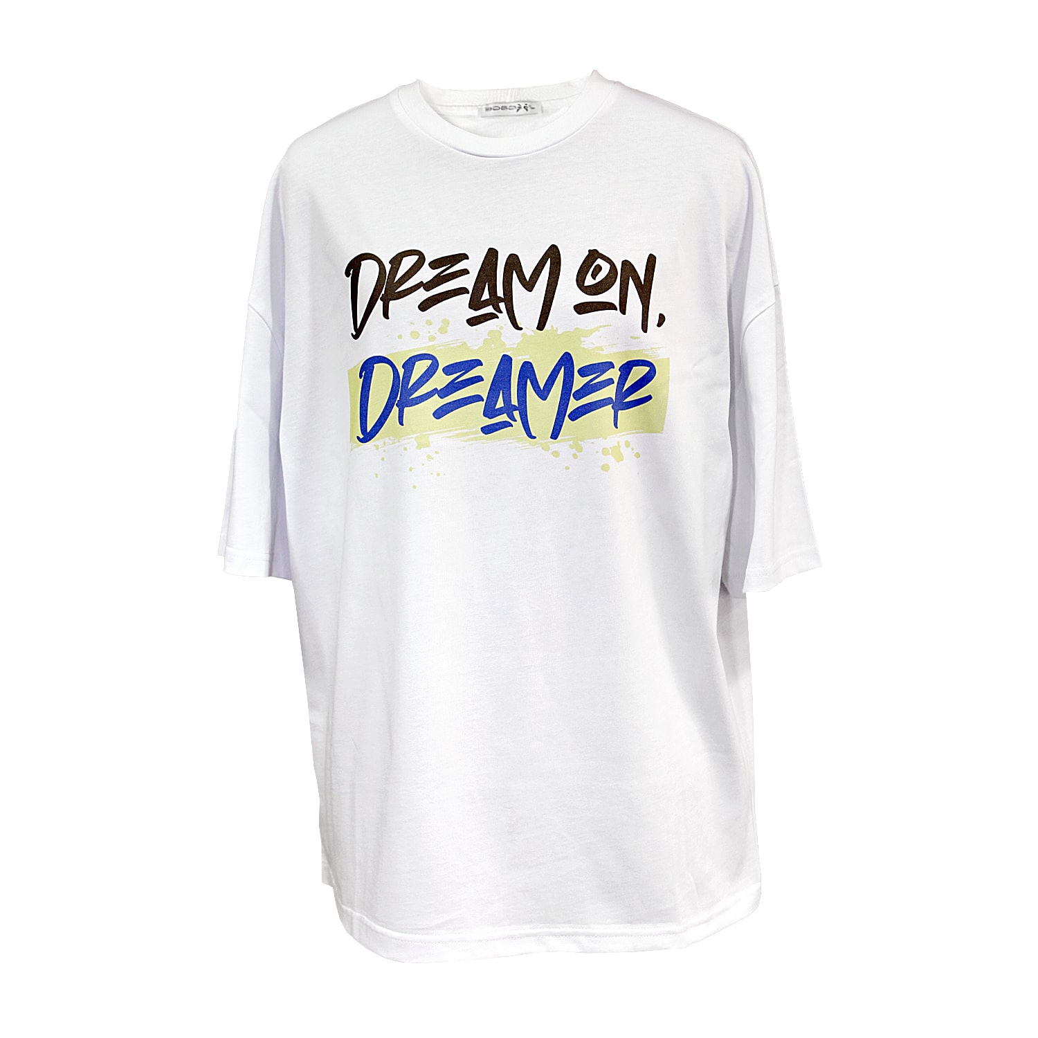 Maison Bogomil Women's Blue / Black / Yellow T-shirt With Dream On Dreamer In Blue And Yellow In Blue/black/yellow