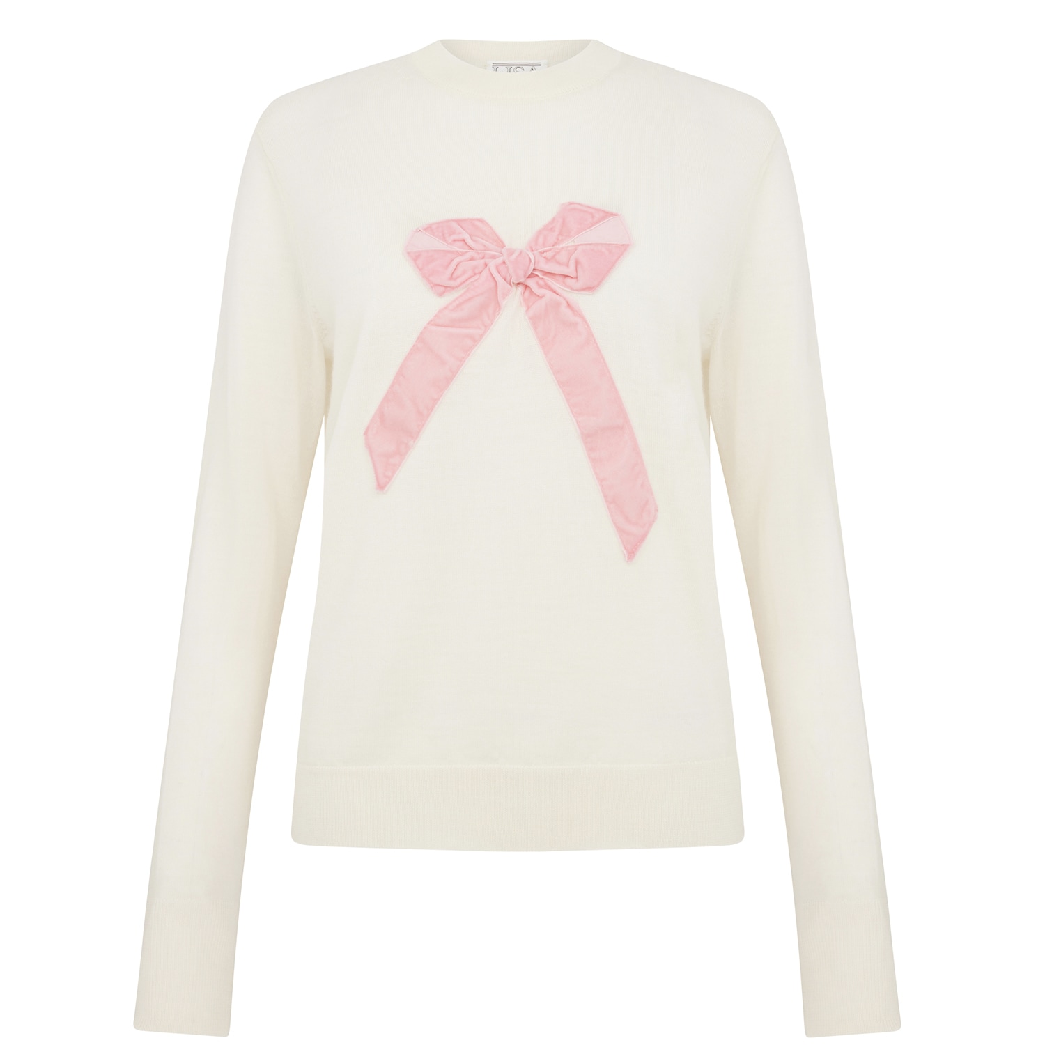 Women’s Bow Sweater In Ice White Small Lisa the Label