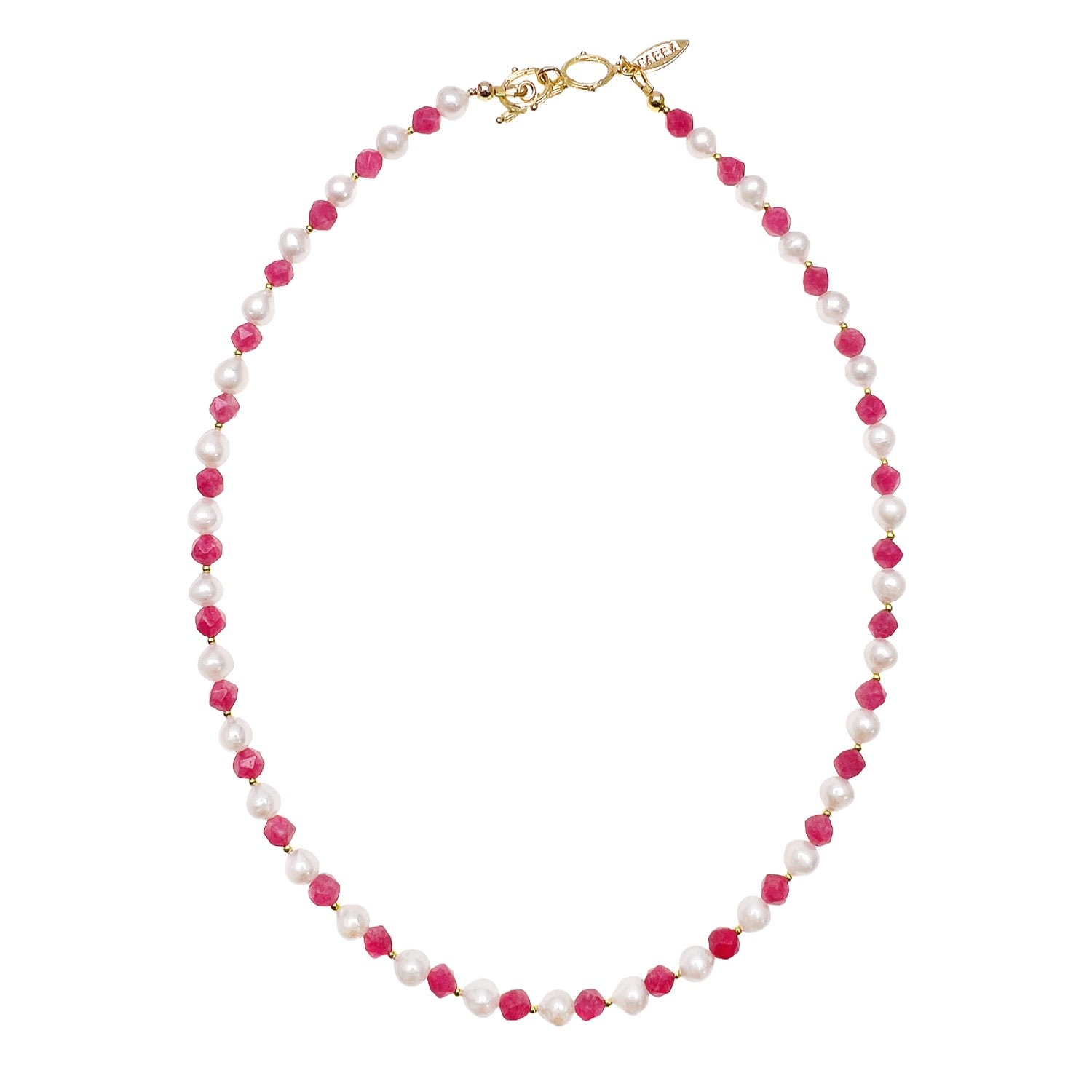 Farra Women's Pink / Purple Freshwater Pearls With Pink Gemstone Necklace