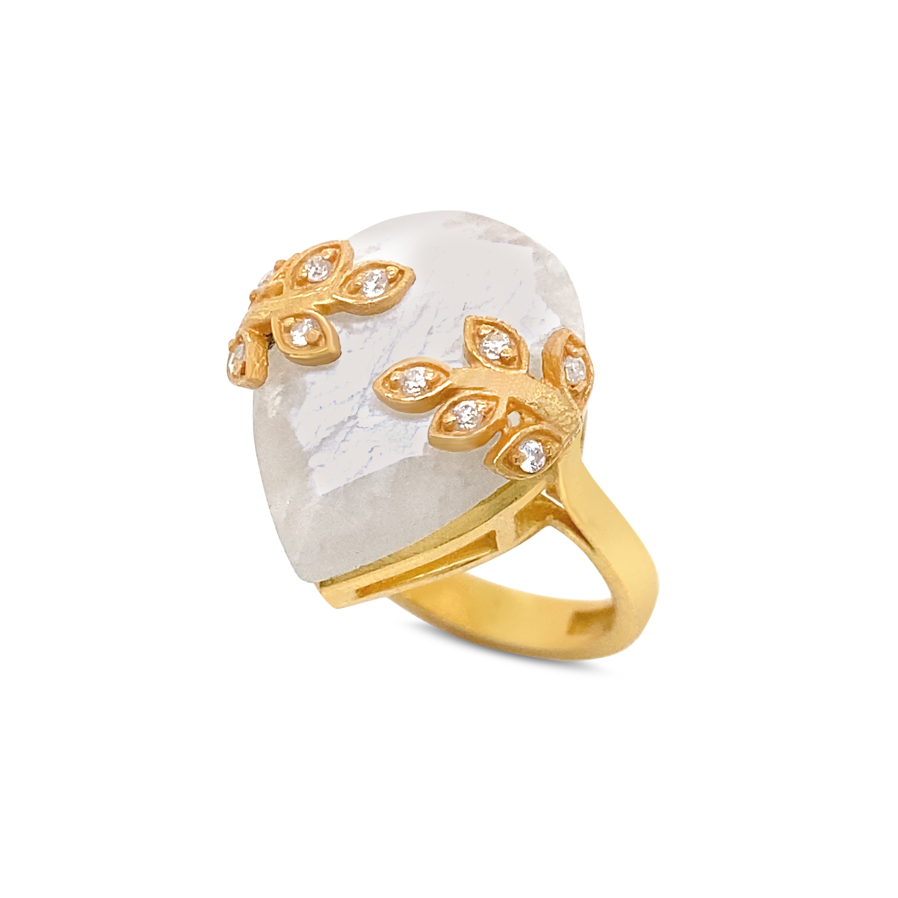 Women’s White / Gold White Lace Ring Gem Bazaar Jewellery