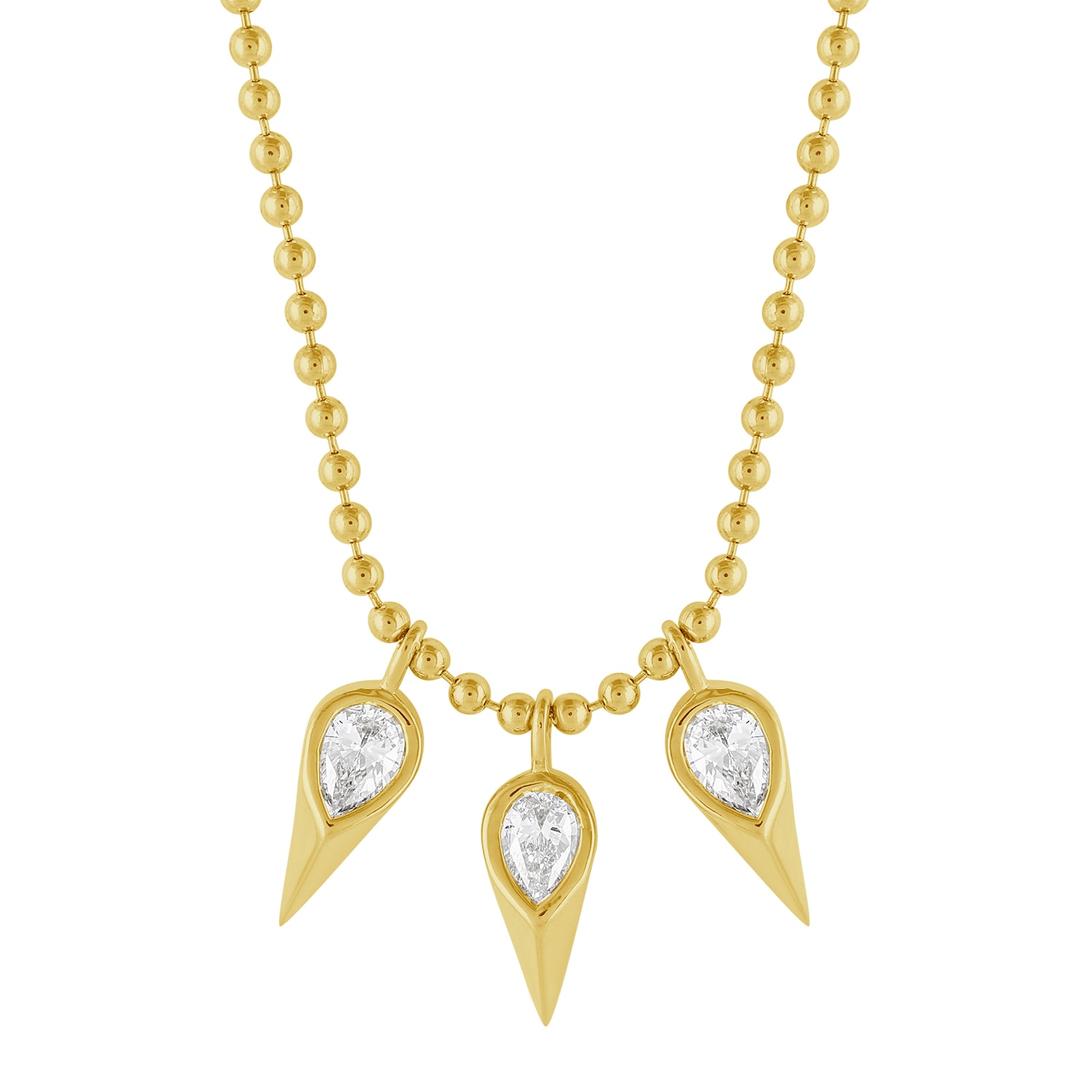 Artisan Women's Gold / White 14k Yellow Gold Diamond Spike Choker Necklace In Gold