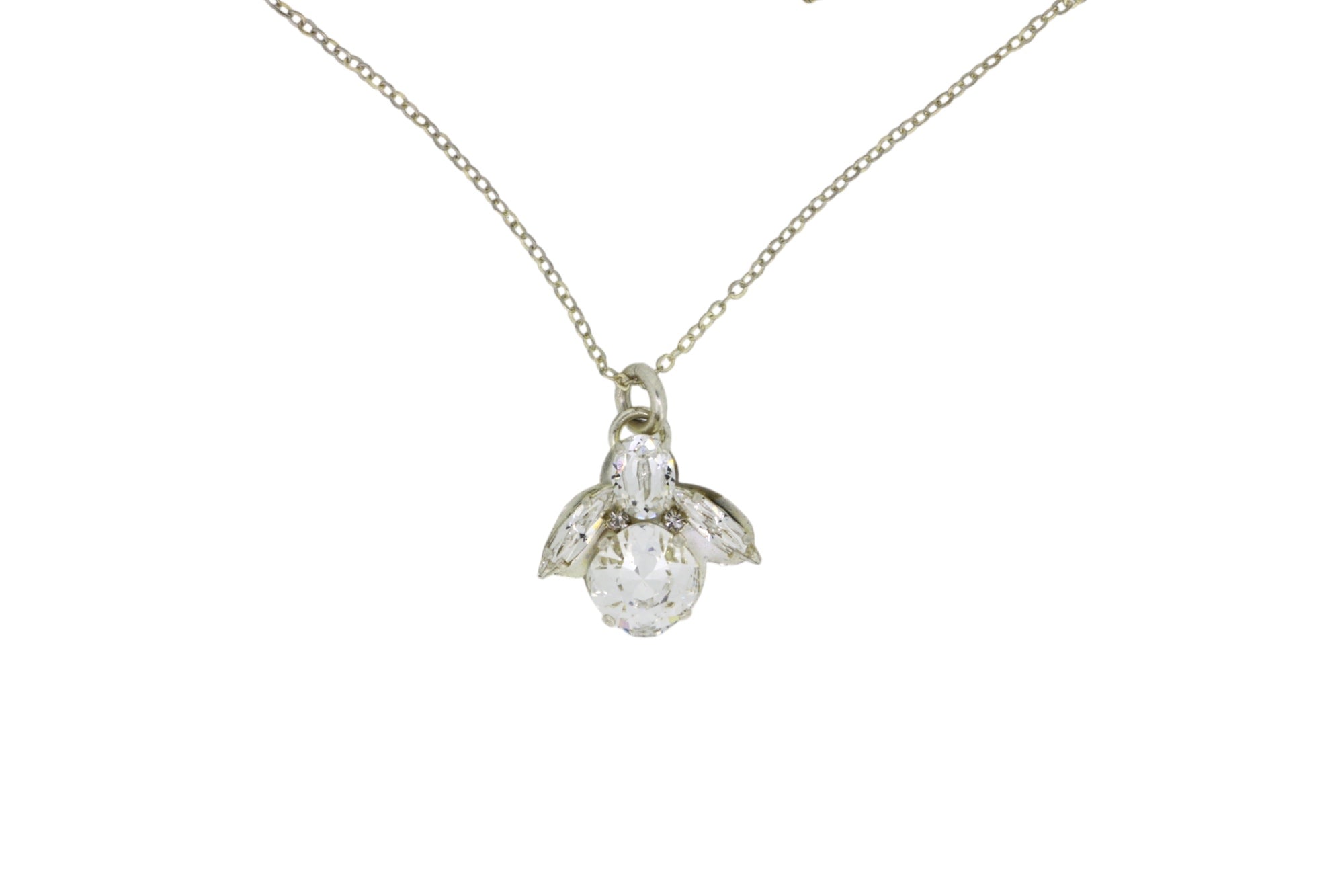 Vickisarge Women's Neutrals The Clear Bee Necklace In Platinum - Long