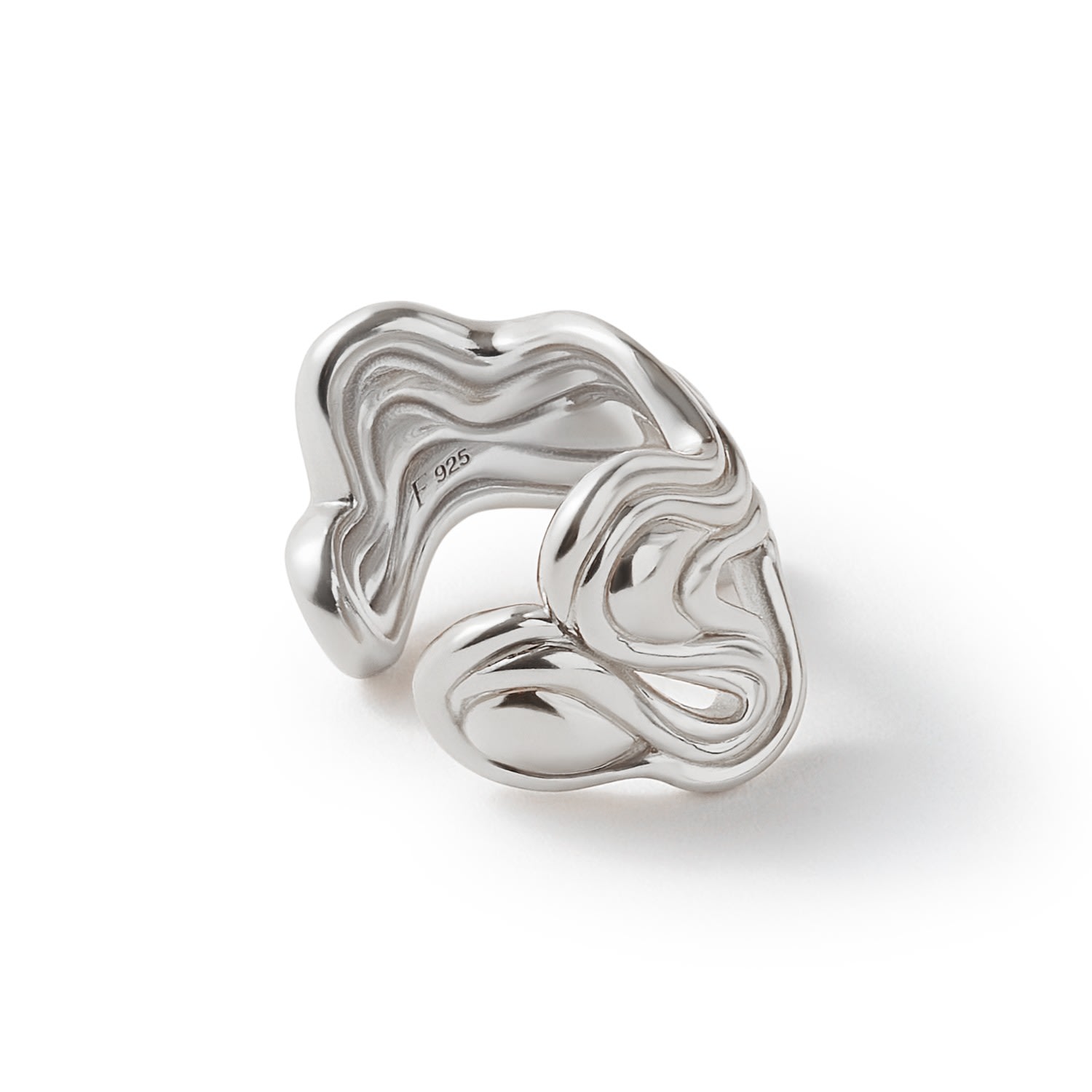 Women’s Untamed Spirit Wave Pearl Silver Cuff Earring Frida & Florence