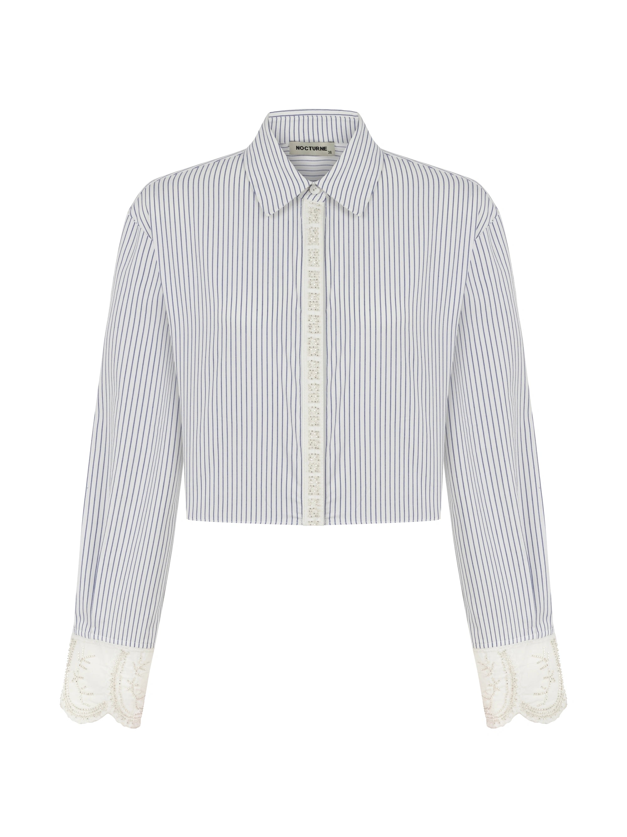 Nocturne Women's Blue / White Striped Shirt-blue & White