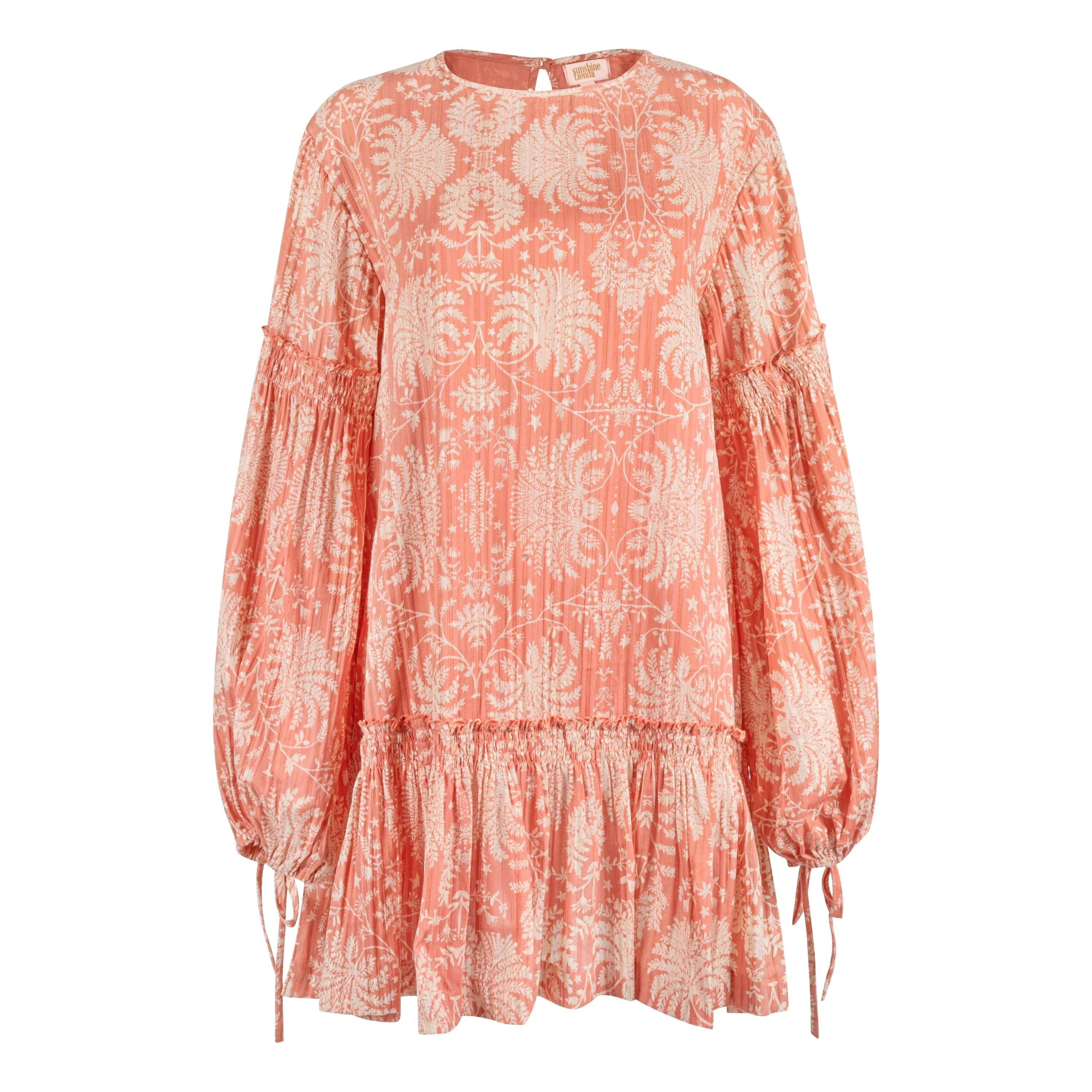 Sunshine Tienda Women's Neutrals / Pink / Rose Gold Rose Gilded Palm Khai Mini Dress In Orange