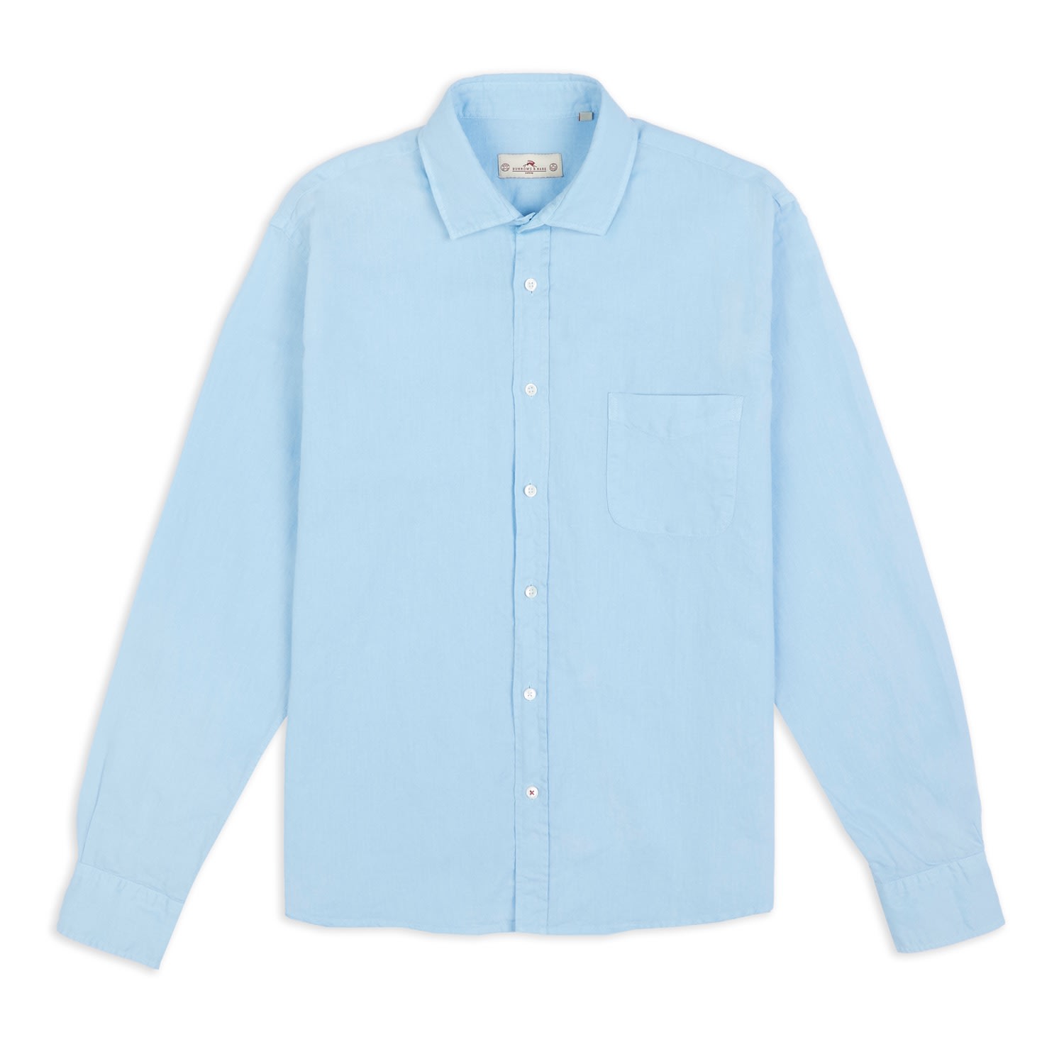 Shop Burrows And Hare Men's Linen Shirt - Sky Blue