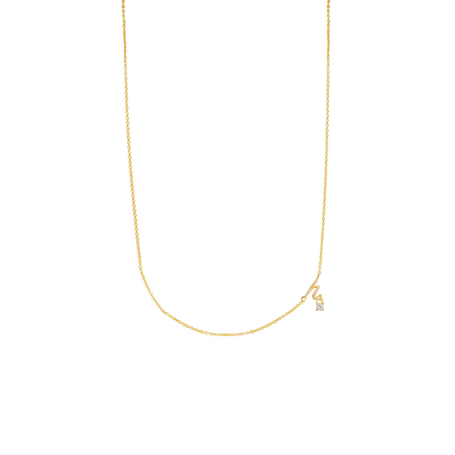 Lavani Jewels Women's Gold / White Zircon "h" Initial Necklace In Gold