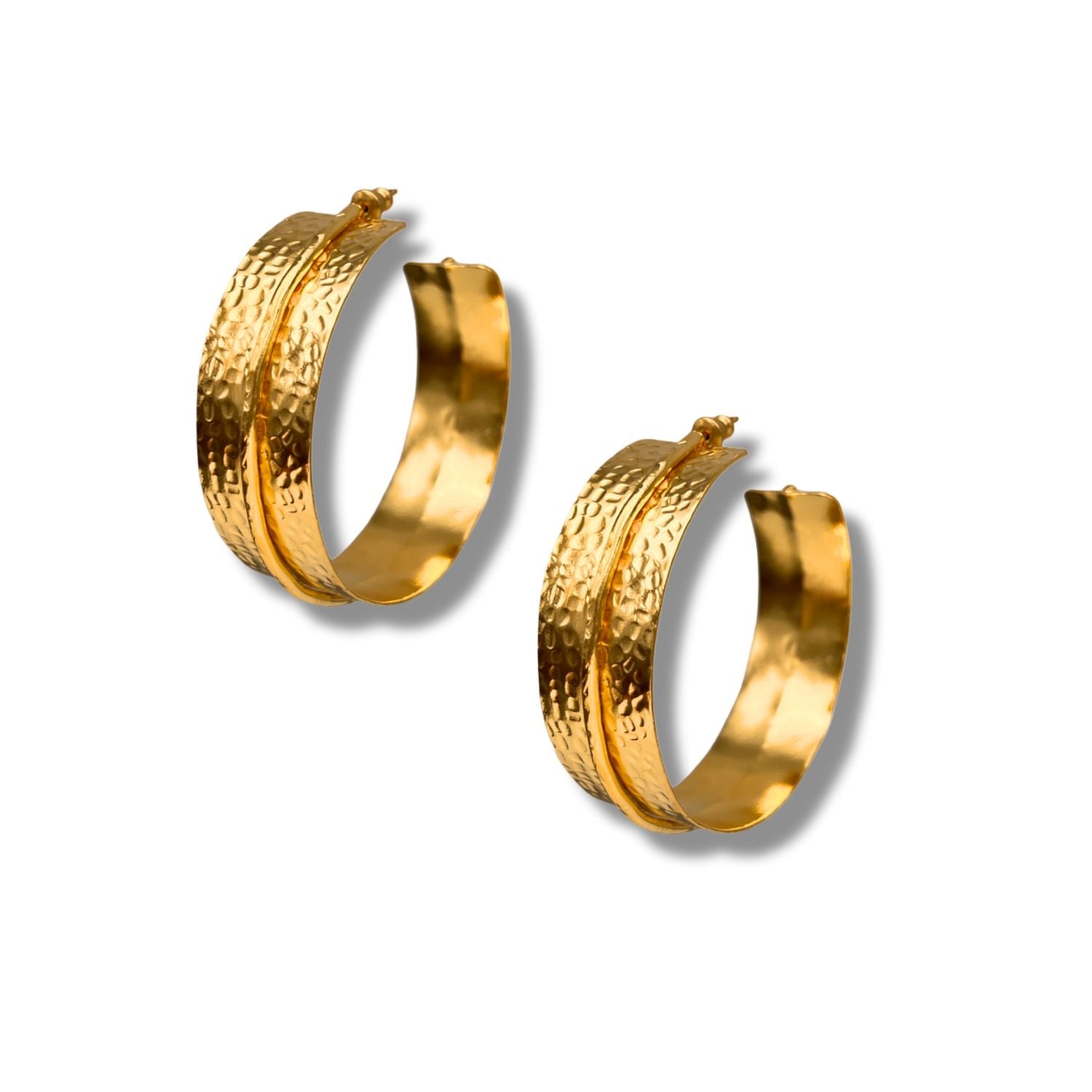Jaredjamin Women's Gold Tribella Textured Hoop Earrings In Gold