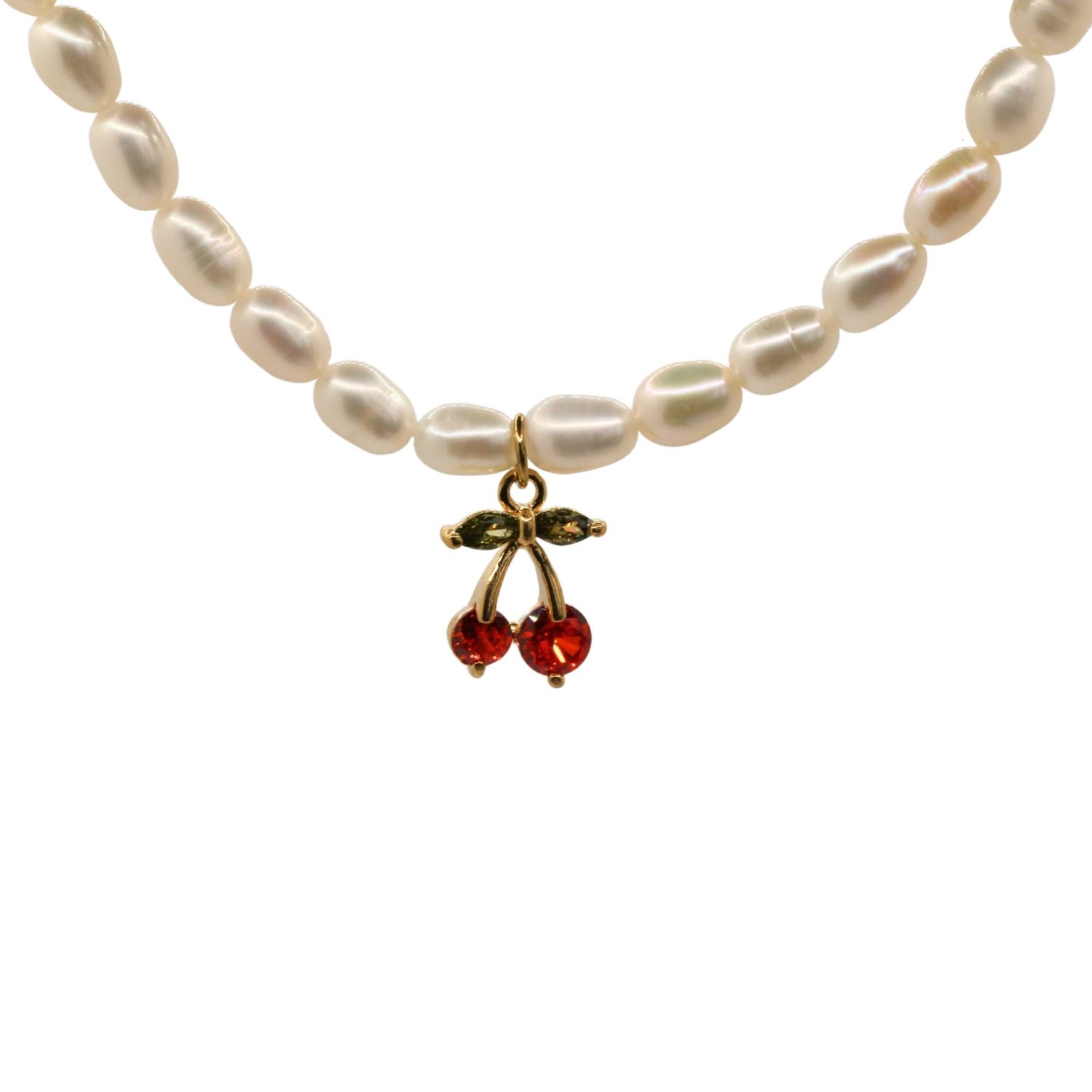 Tikkhu Jewelry Women's Gold / White Cherry Styles Necklace In Neutral