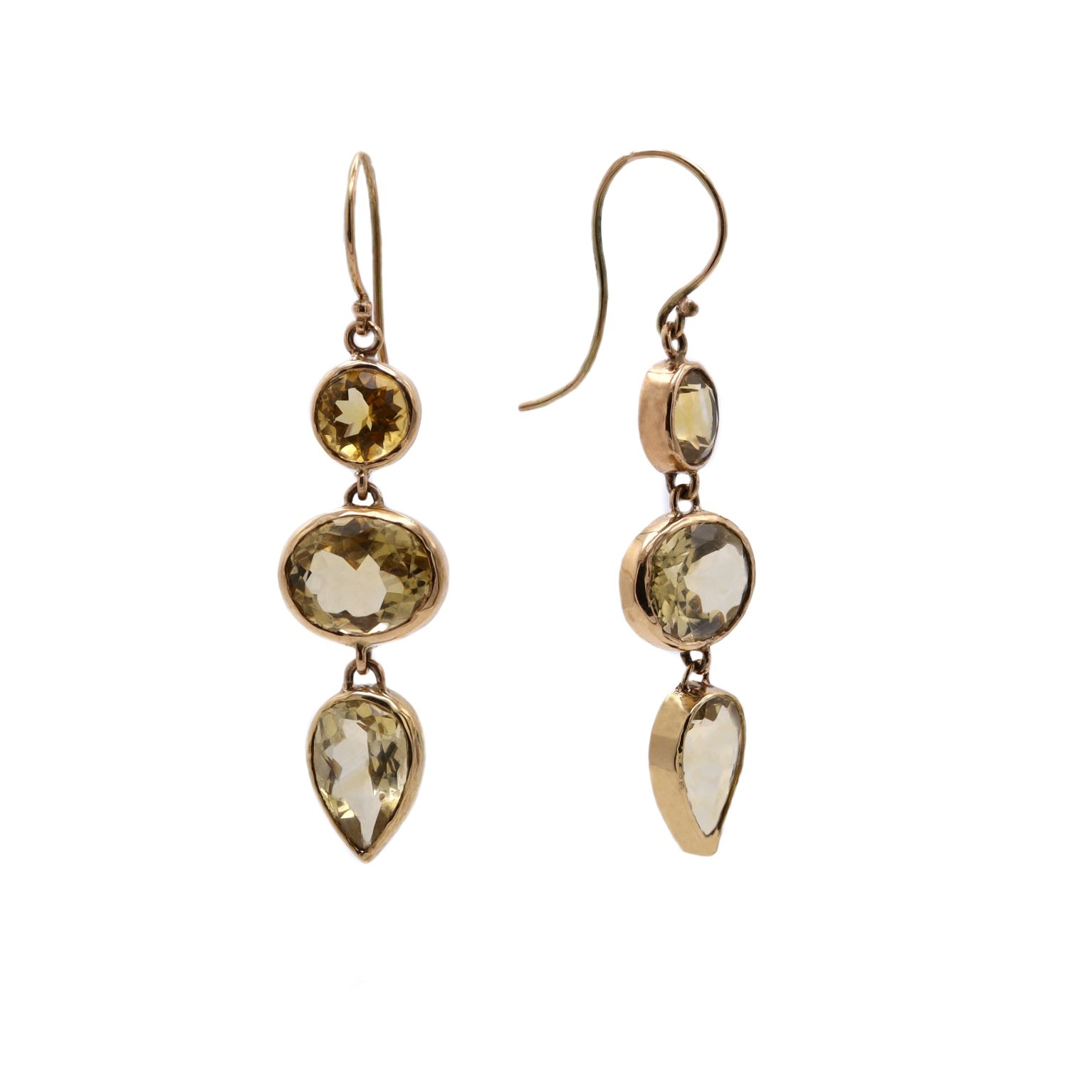 Gabriella Alicia Women's Yellow Citrine Dangle Gold Earrings In Yellow