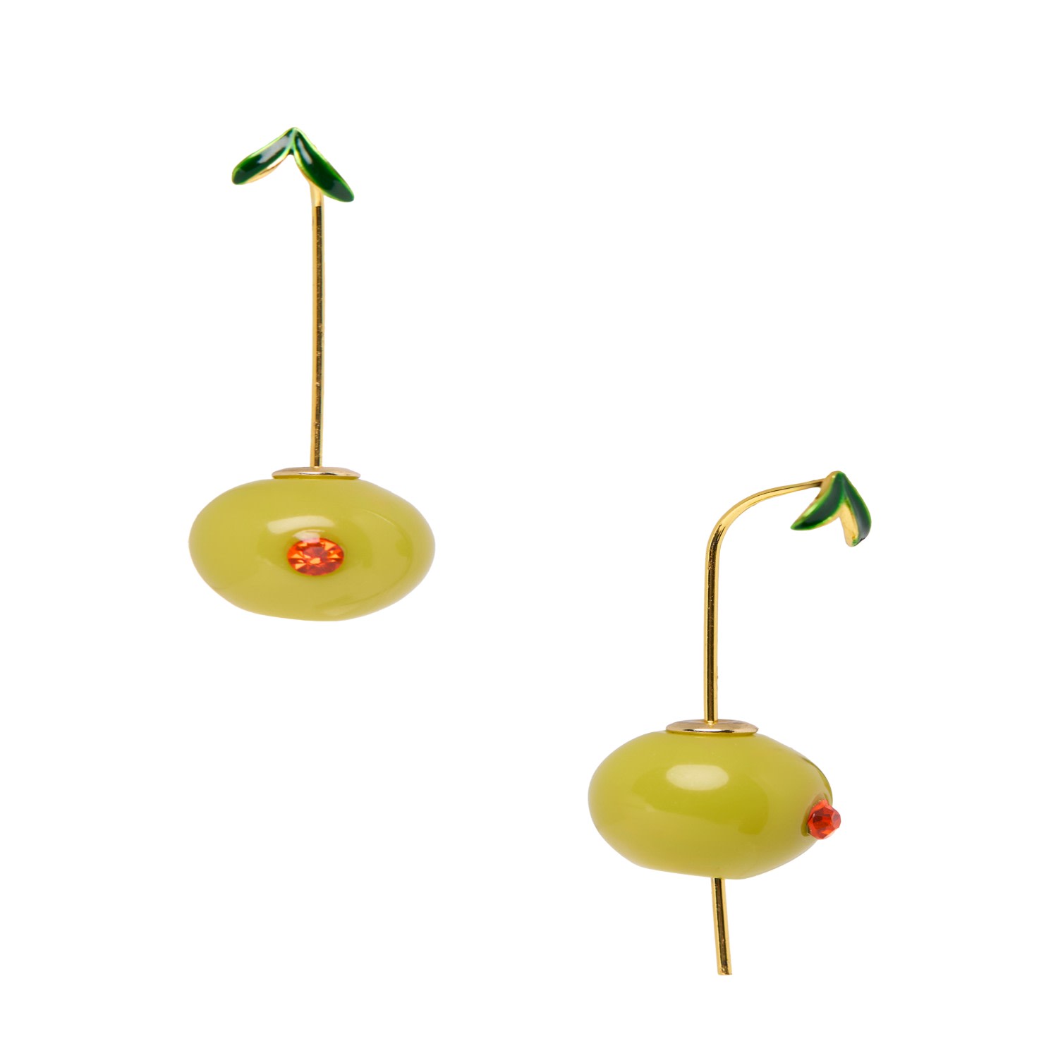 Women&rsquo;s Green Olive Drop Earrings | Saachi