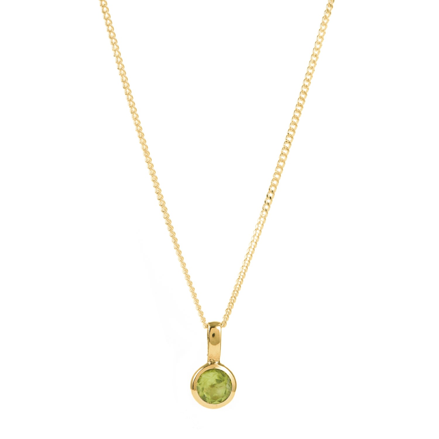 Women’s August Birthstone Gold Vermeil Necklace - Peridot Charlotte’s Web Jewellery