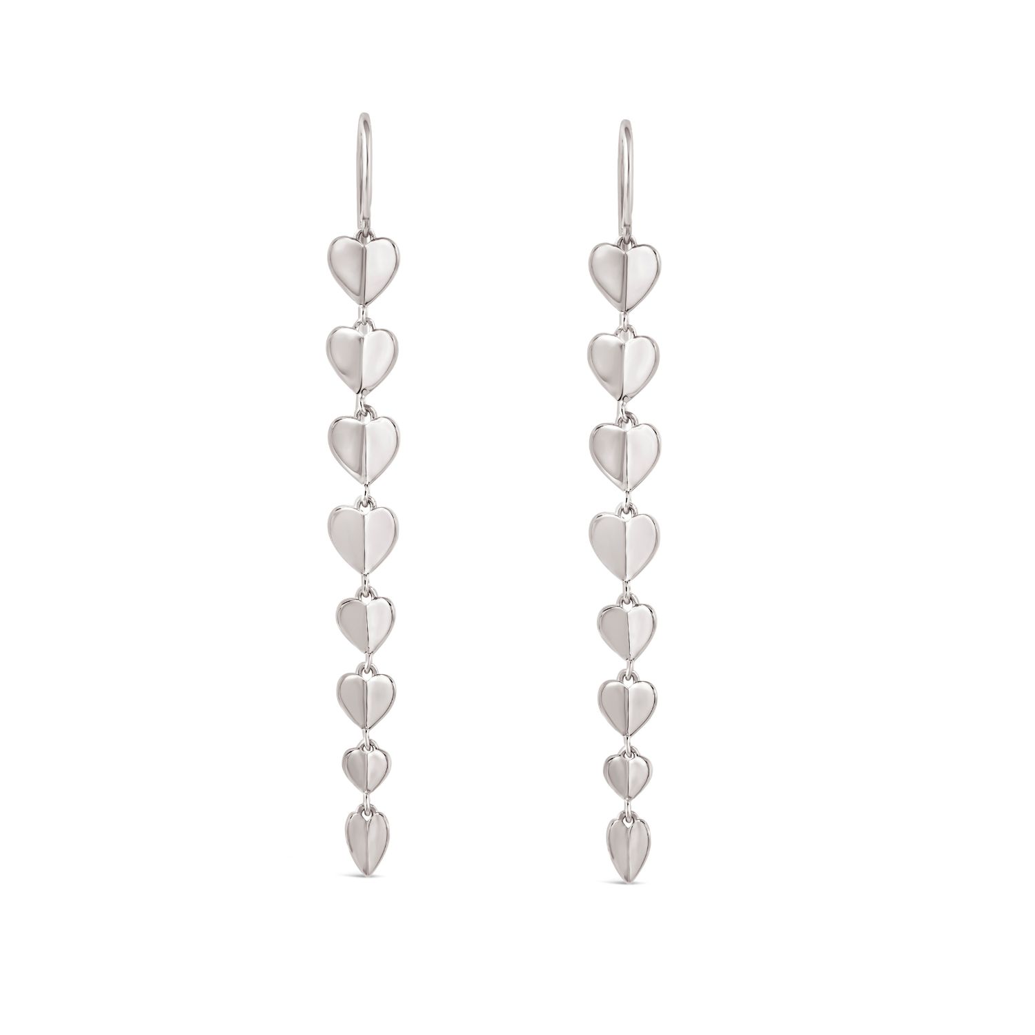 Dinny Hall Women's Folded Heart Silver Column Drops