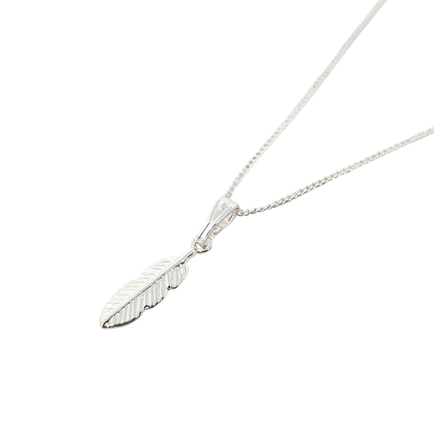 Women’s Small Feather Charm Sterling Silver Necklace Harfi