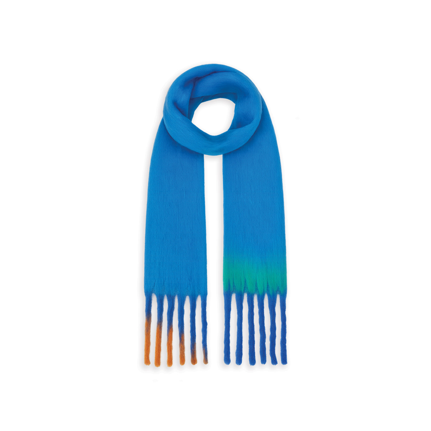 Yumi Women's  Blue Colour Block Scarf In Blue