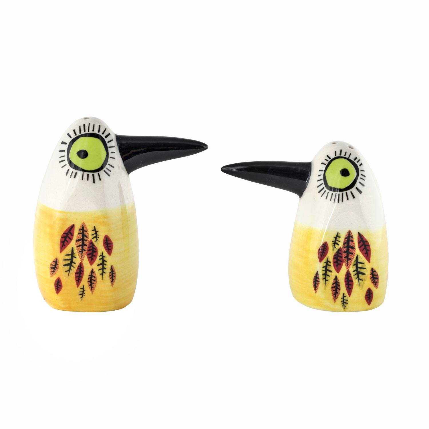 Hannah Turner Orange Yellow Bird Salt & Pepper Shakers In Multi