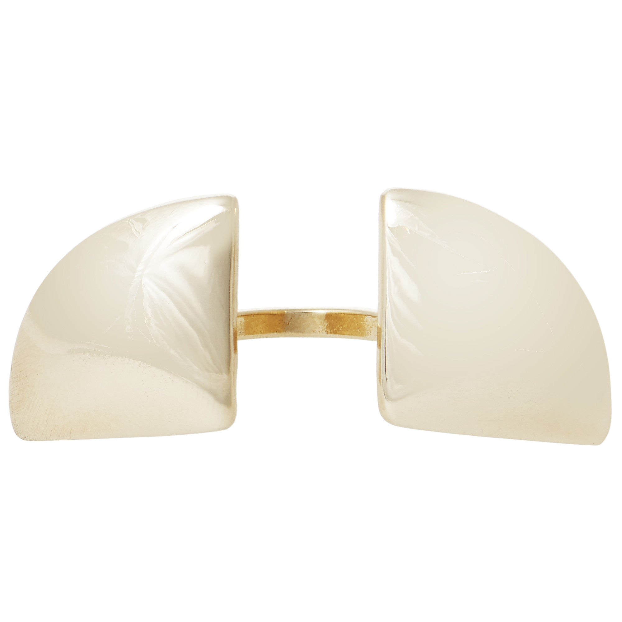 Castlecliff Women's Gold Quarter-sphere Ring In White