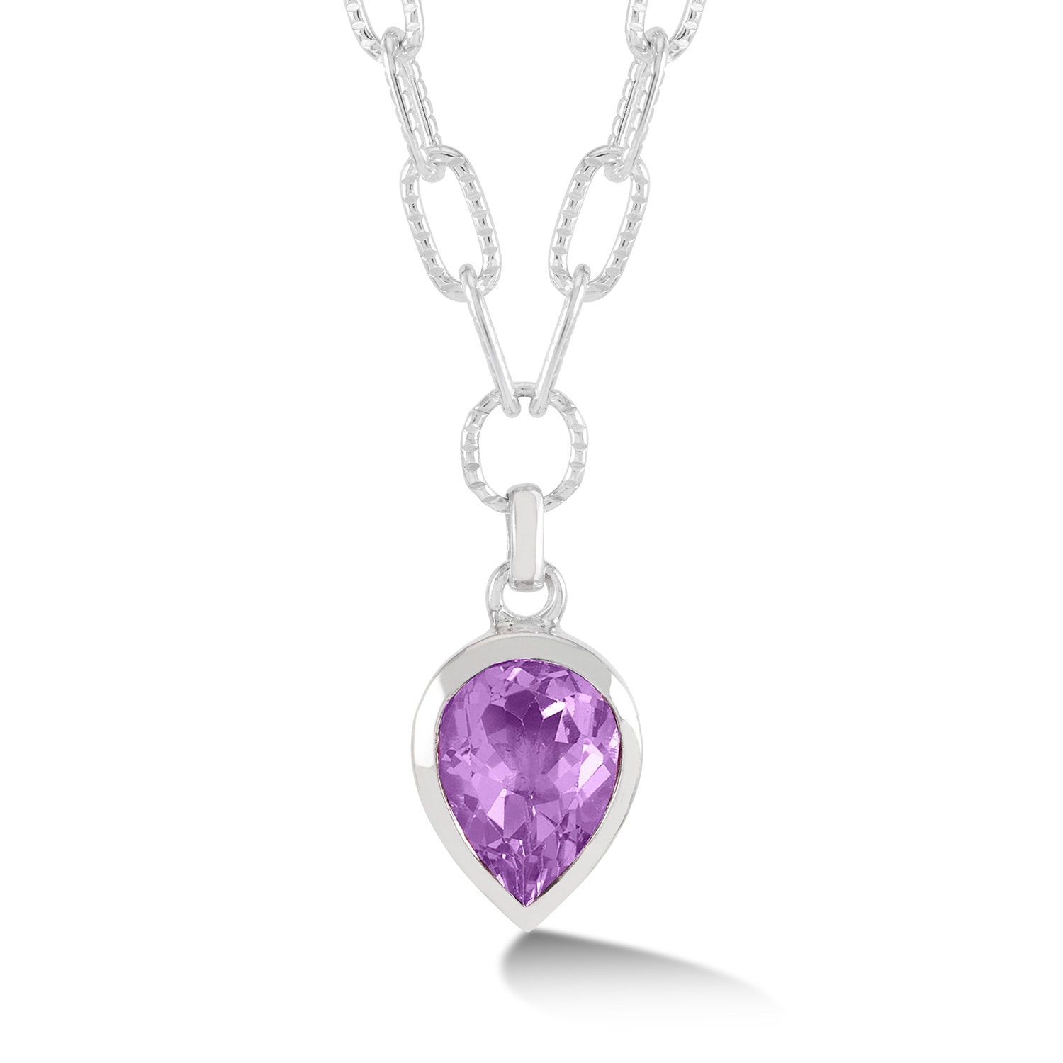 Dower & Hall Women's Silver Large Pear Amethyst Array Pendant In Silver