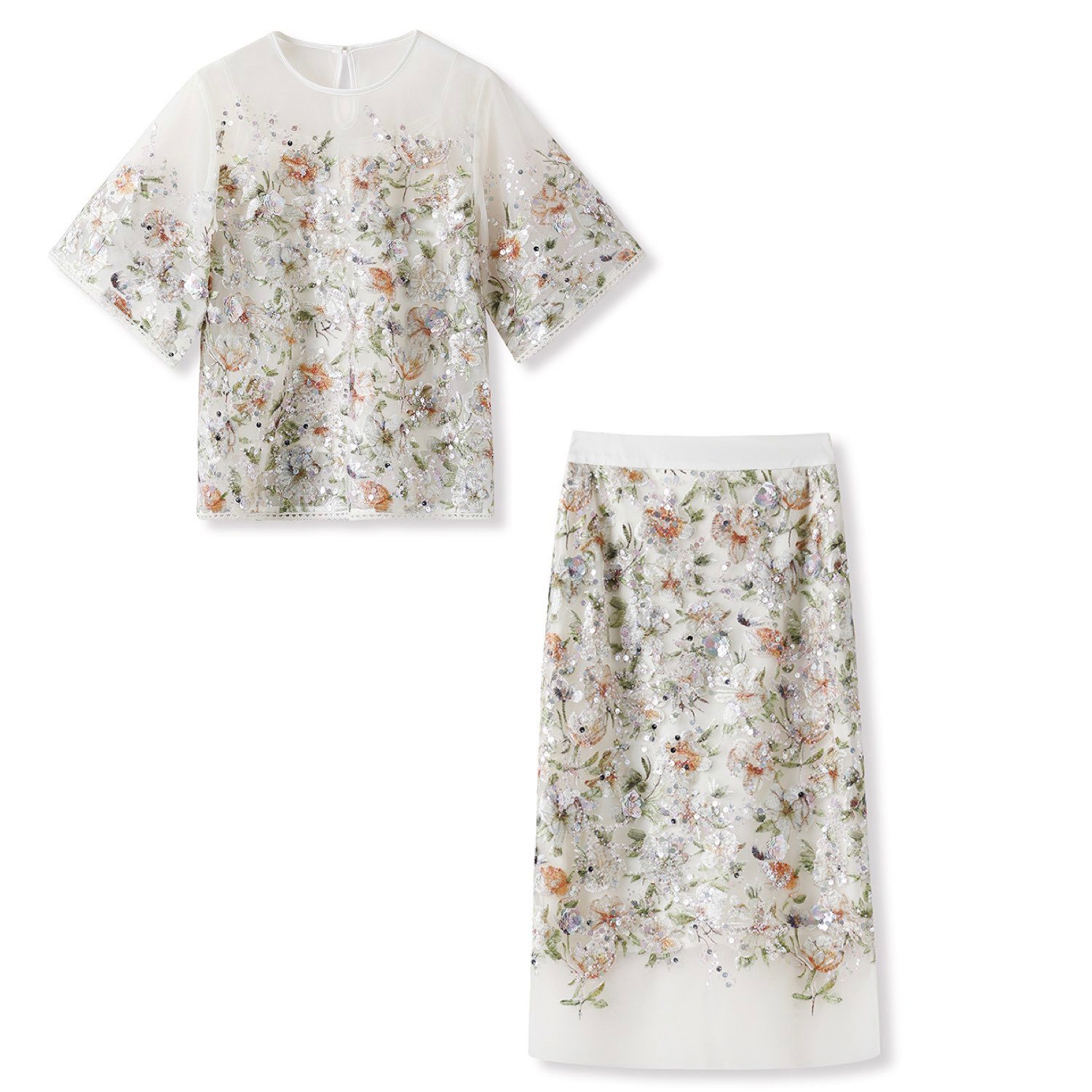Jiaying Wang Wjy Studio London White Embroidered Floral Spring Summer Co Ord Set In White