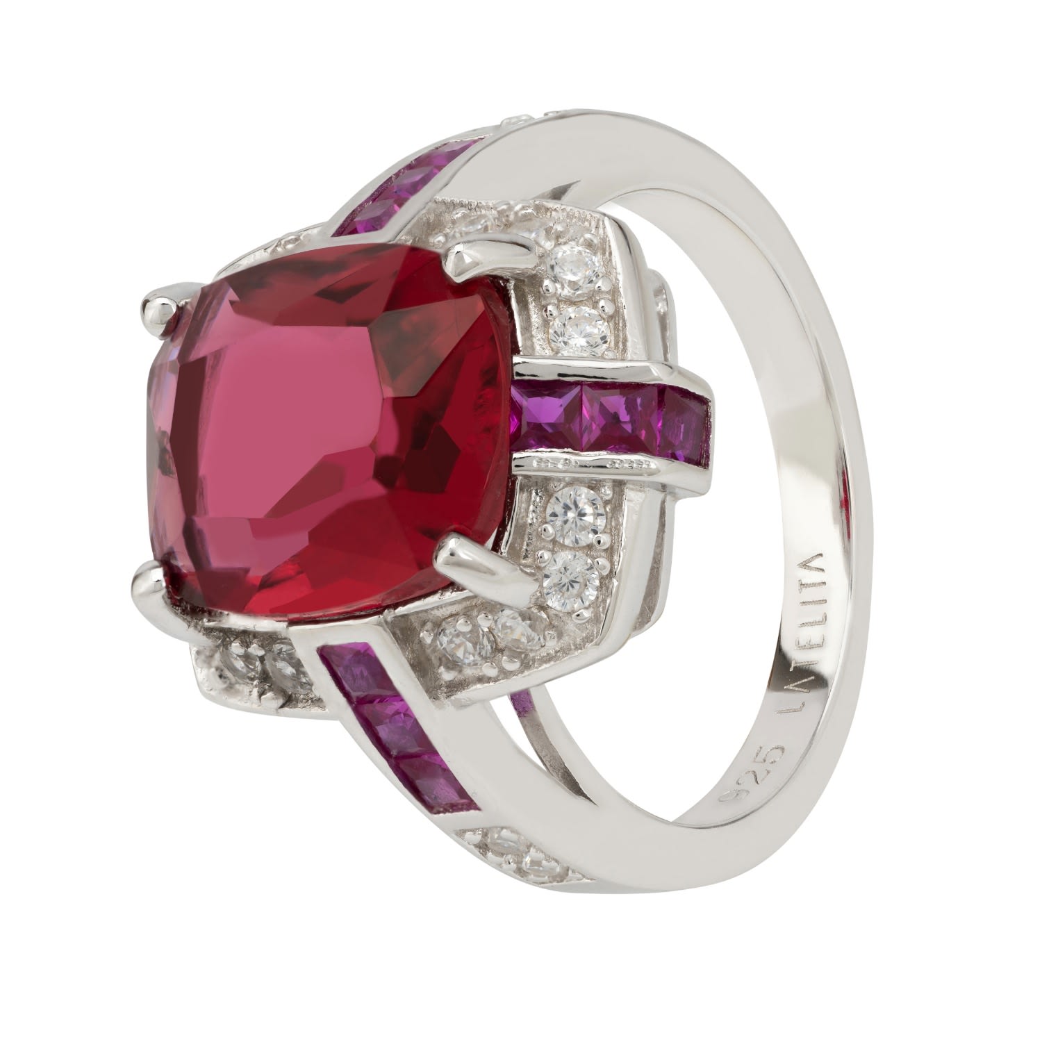 Women’s Pink / Purple / White Clarence Silver Ring Ruby Latelita