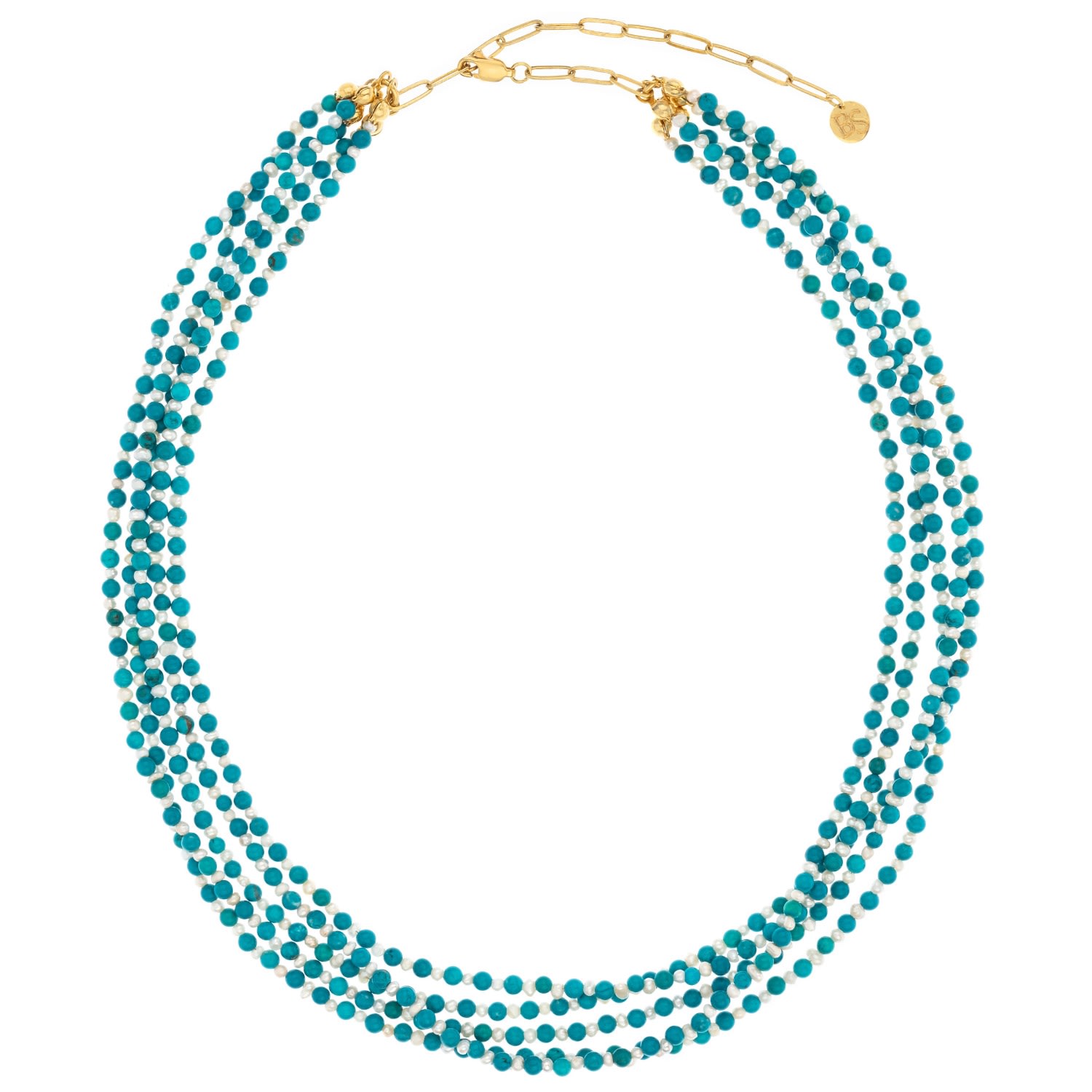 Women’s Gold / Blue / White Flirty Necklace Bonjouk Studio