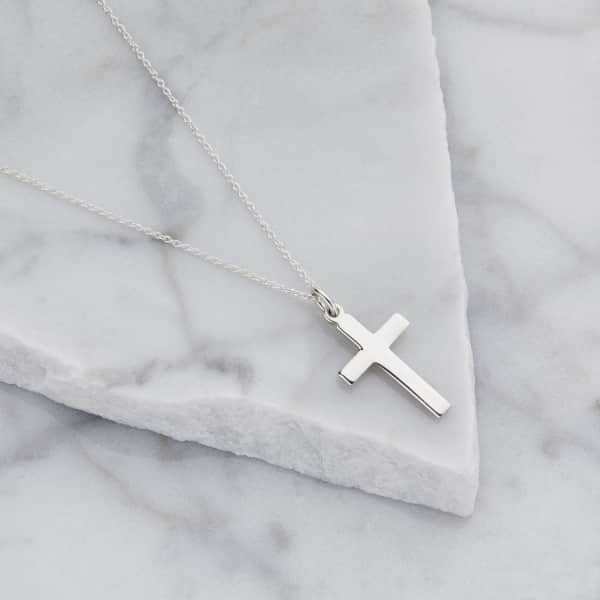 Lily & Roo Sterling Silver Cross Charm Necklace In Charm