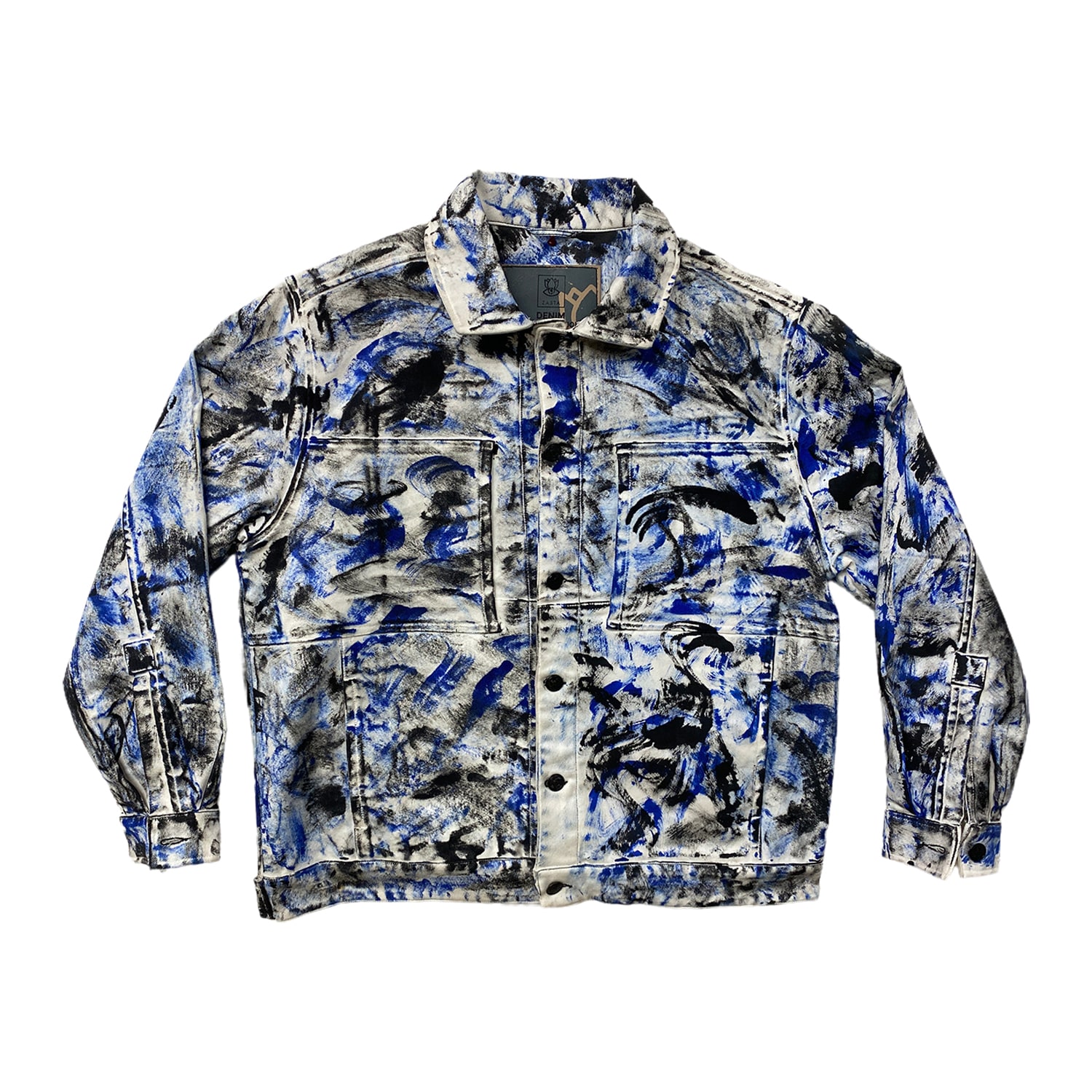 Zasta Studio Men's Color Palette Raw Denim Oversized Multicolor Jacket C Two
