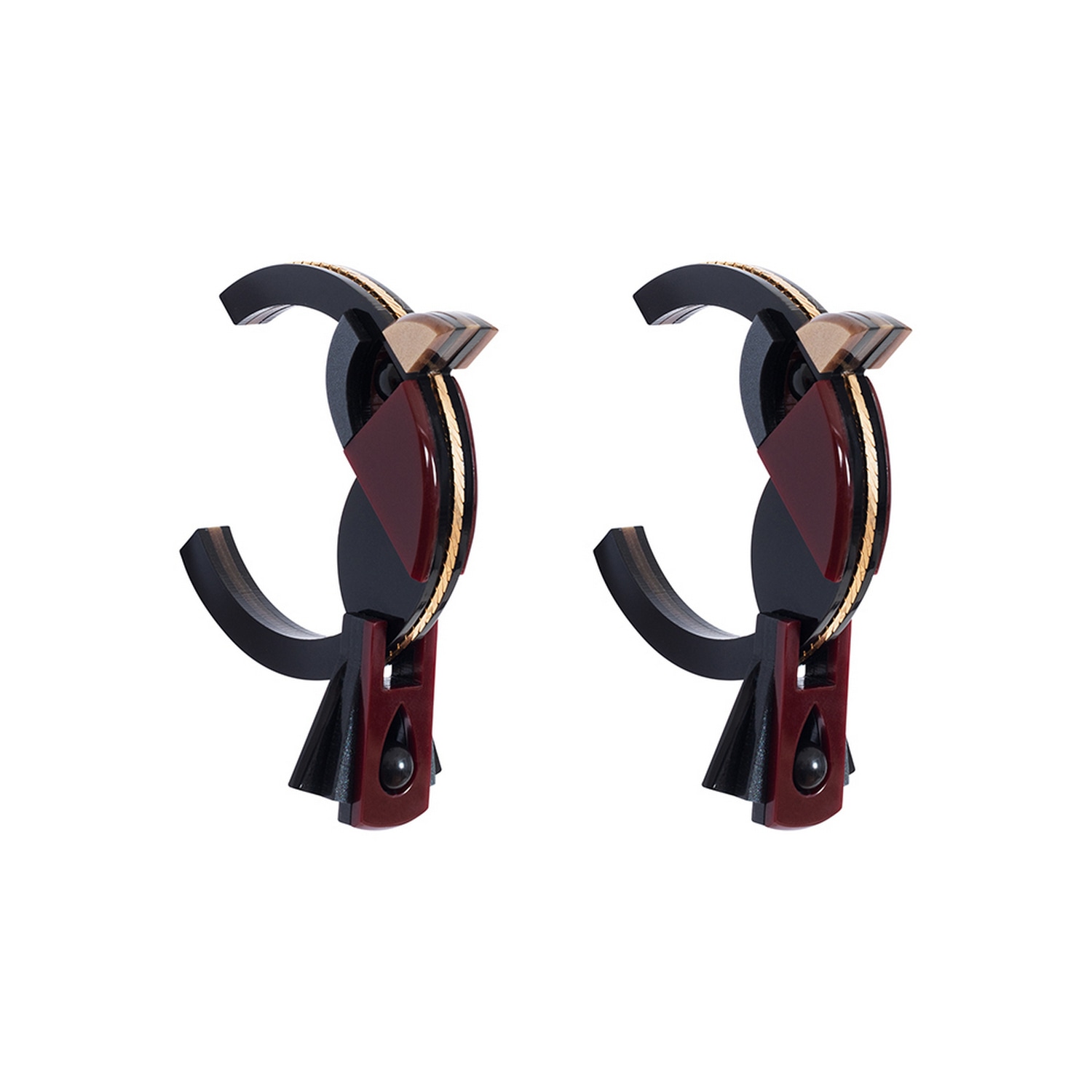 Gissa Bicalho Women's Pink / Purple / Black Handmade Acrylic Earrings Hoops Birds Burgundy